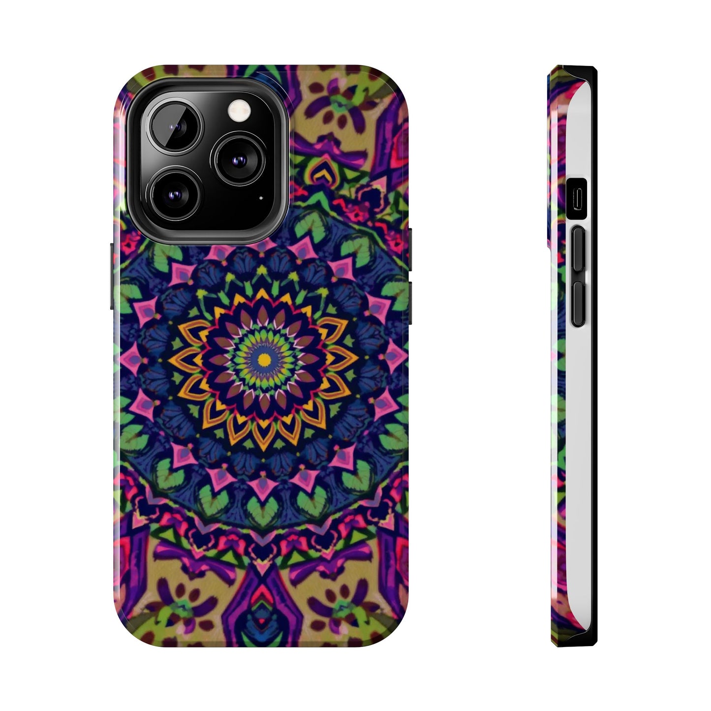 Vibrant Mandala Tough Phone Case - Colorful, Purple Fusion, Durable Protection for Your Device - for iPhone