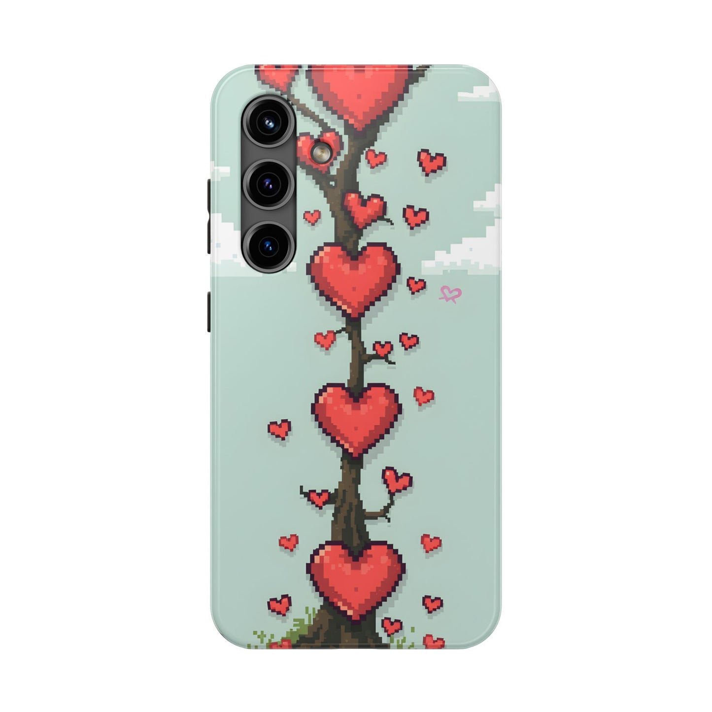 Pixelated Love Hearts Tree | Tough Phone Case - Cute Design - for iPhone
