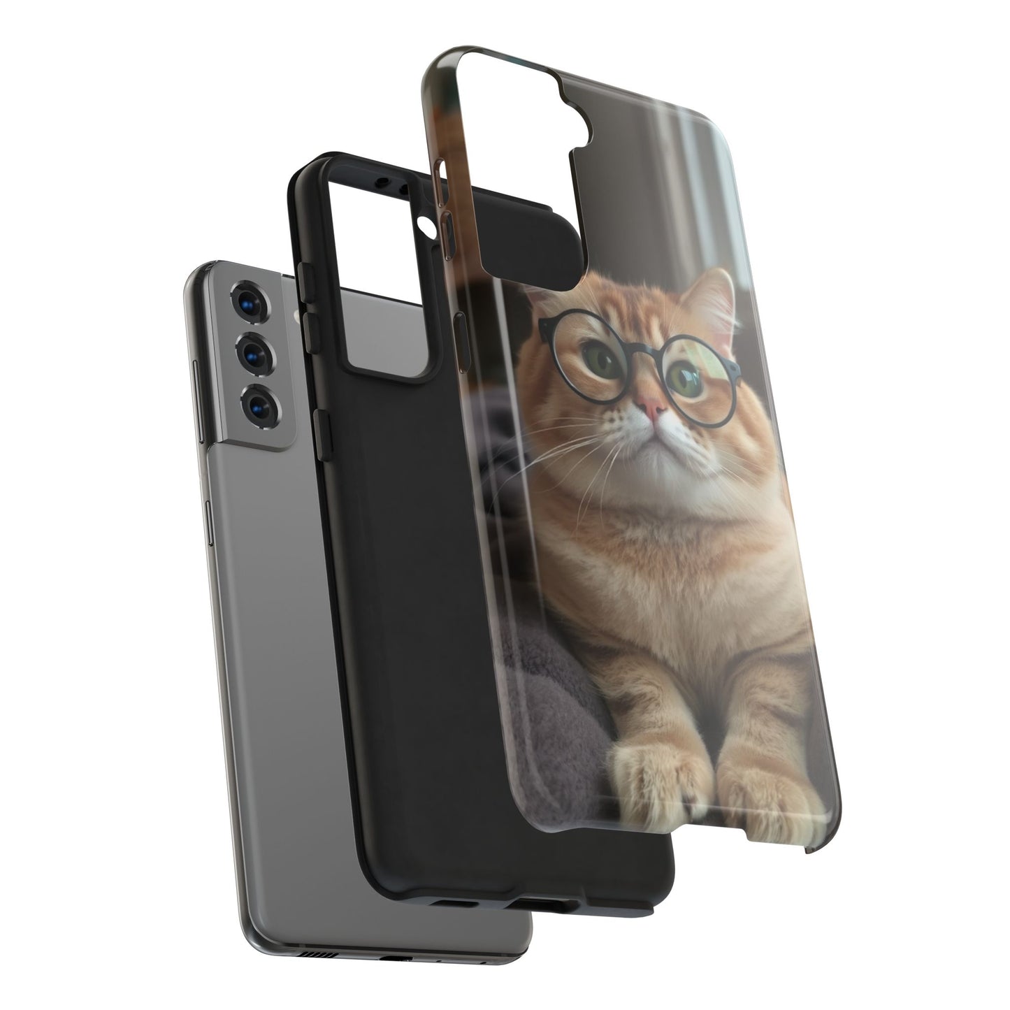 Cute Cat Glasses Tough Phone Case - Fun & Stylish Protection for Cat Lovers