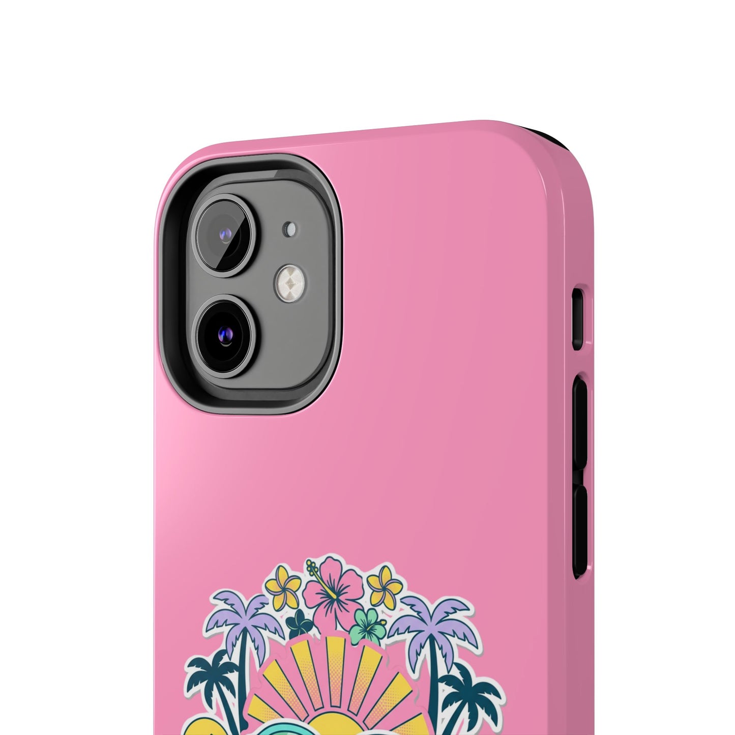 Retro Summer Phone Case — Y2K Palm Trees, Roller Skates & Smiley Collage