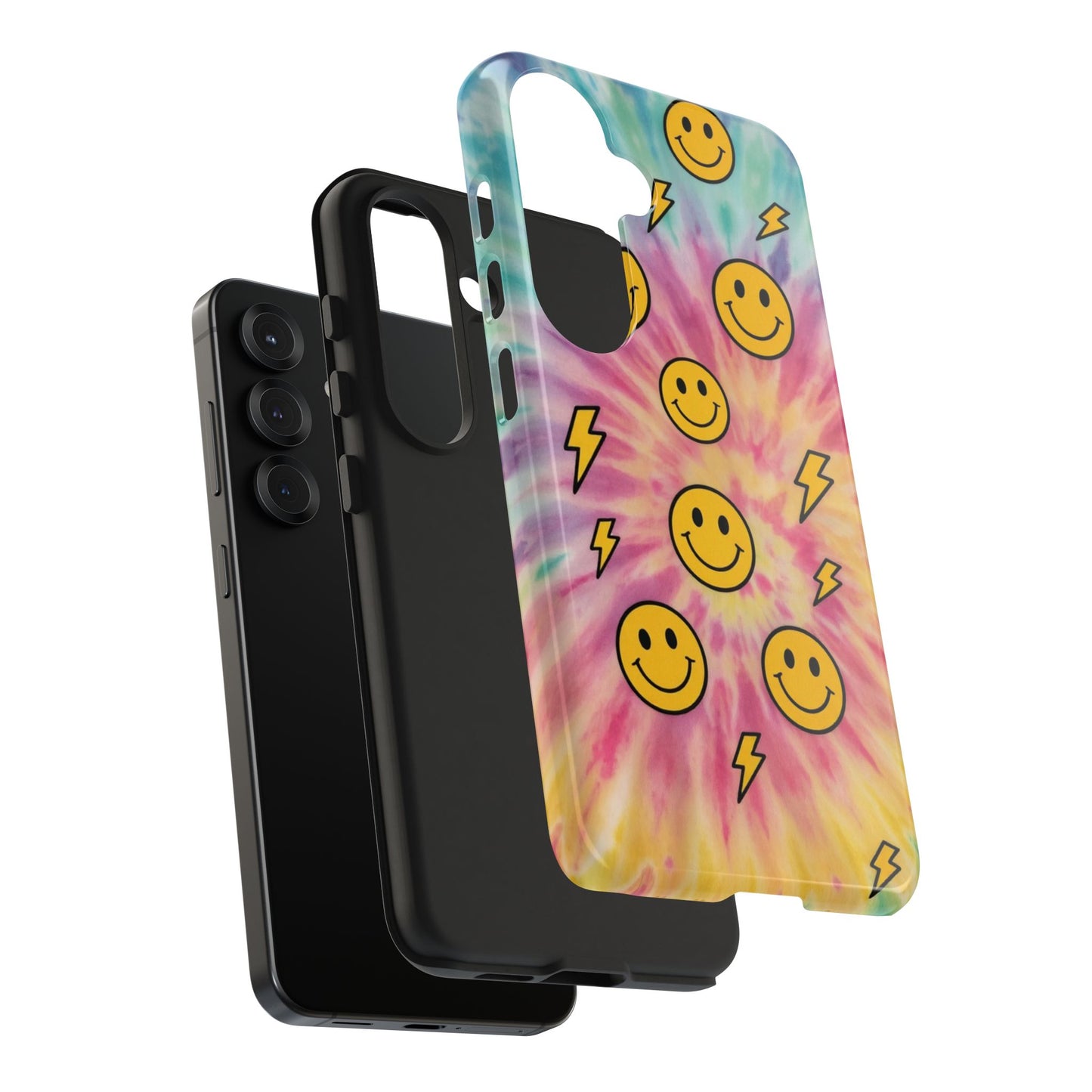 Colorful Smiley Lightning Tough Phone Case - Fun & Durable