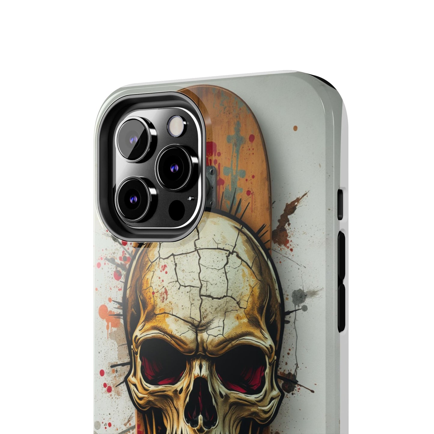 Edgy Skull Tough Phone Case - Durable Protection for Skateboard Enthusiasts