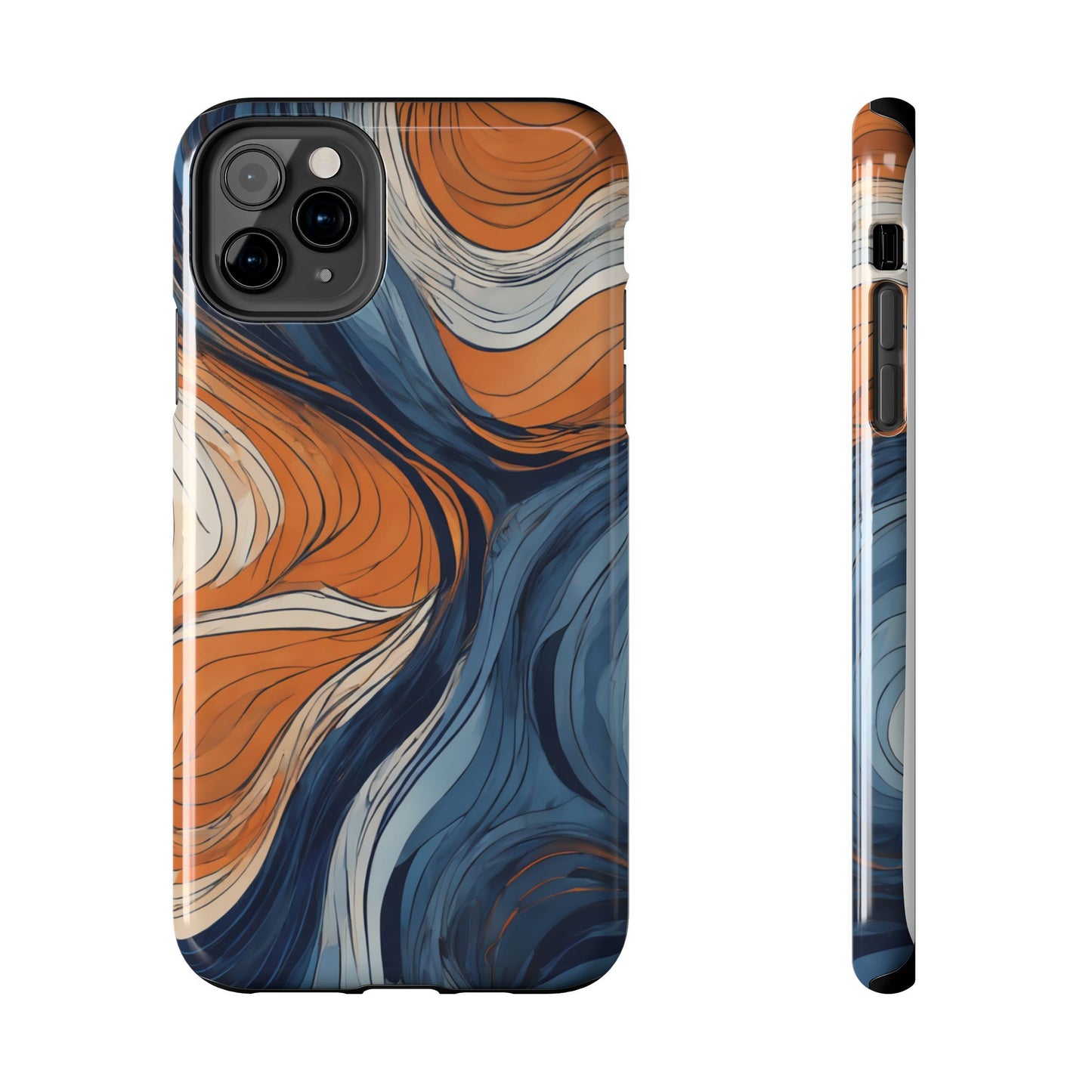 Artistic Tough Phone Case - Vibrant Abstract  Waves Design - for iPhone