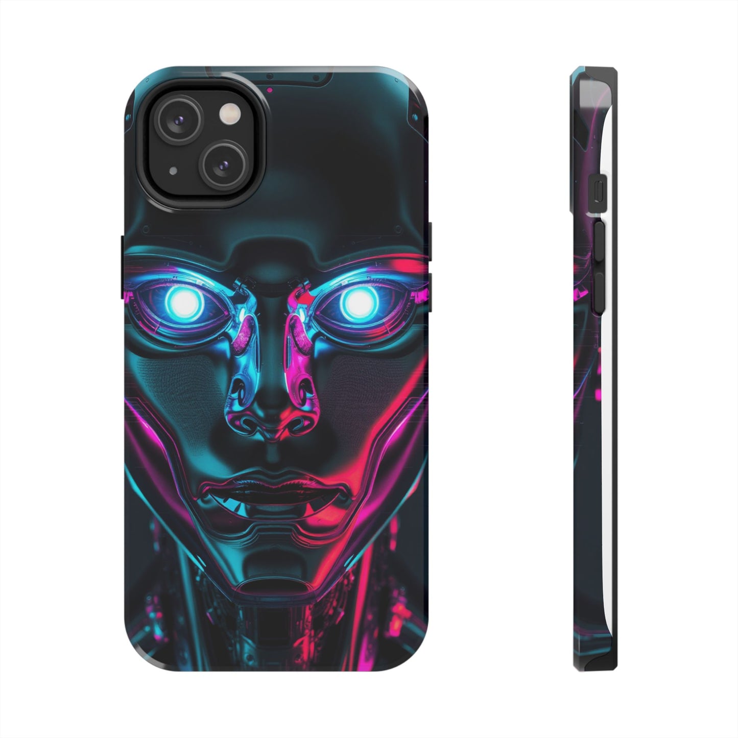 Futuristic Phone Case, Tough Phone Cover, Cyberpunk Style, Robot Design, Gift for Tech Lovers, Unique Phone Accessories