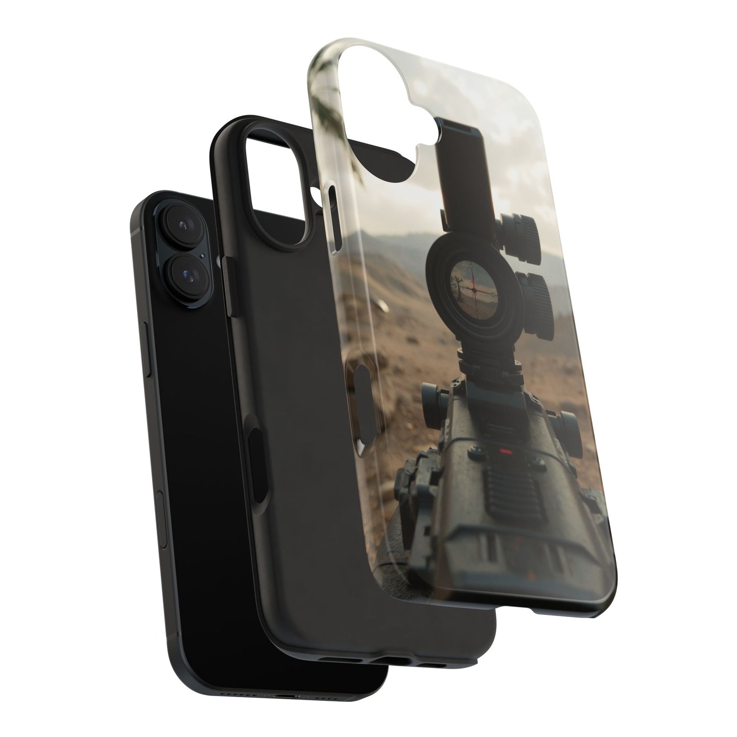Tough Phone Case with Sniper Scope Design - Durable & Stylish Protection for Outdoors Enthusiasts
