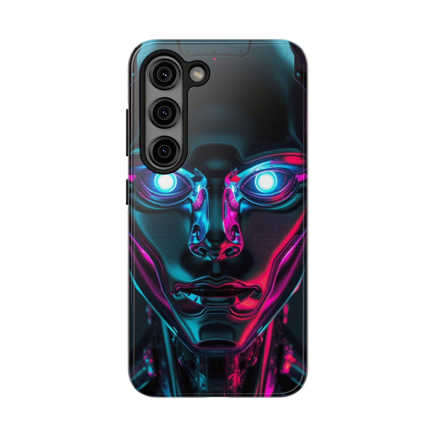 Futuristic Phone Case, Tough Phone Cover, Cyberpunk Style, Robot Design, Gift for Tech Lovers, Unique Phone Accessories
