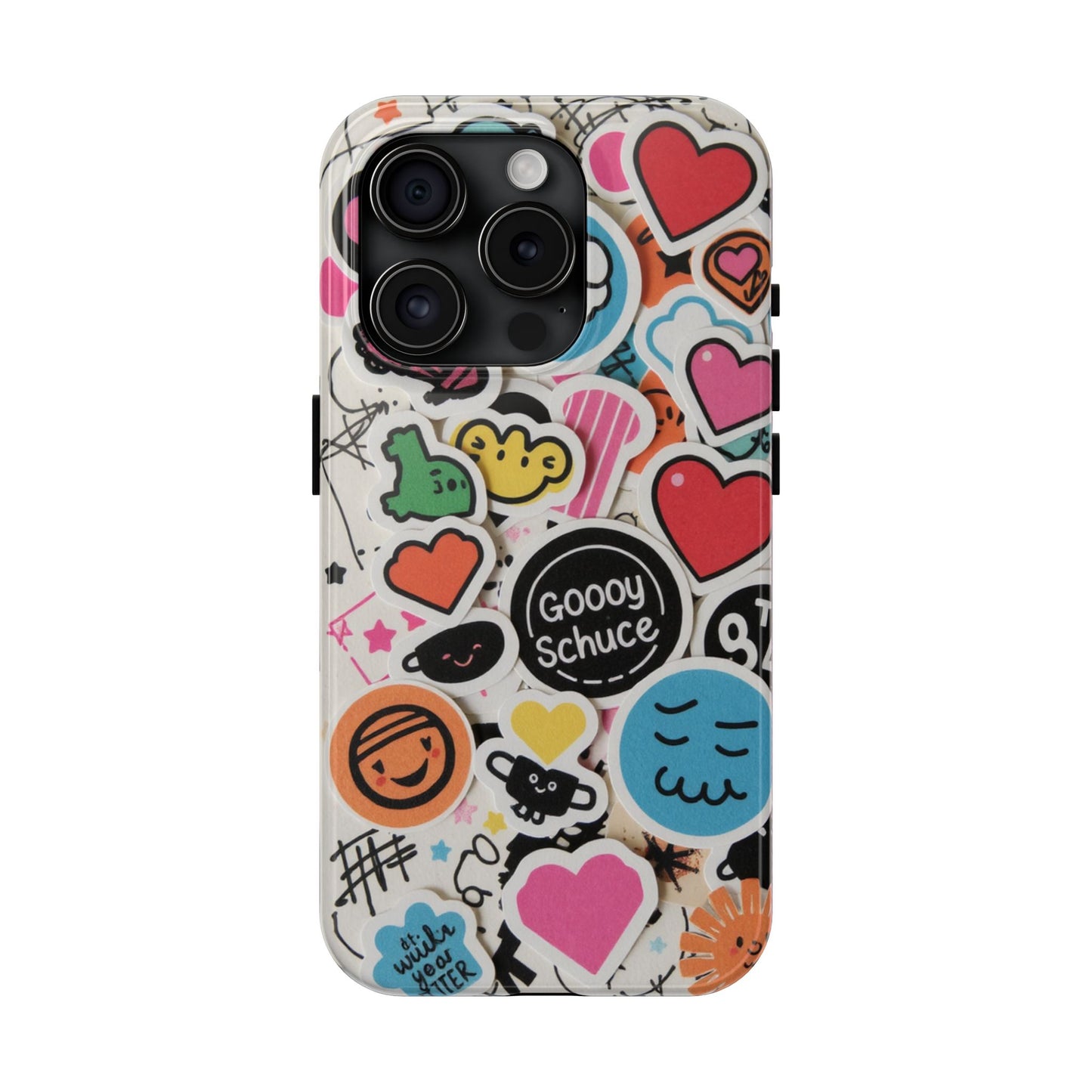 Colorful Stickers Phone Case - Fun & Trendy Tough Phone Cases