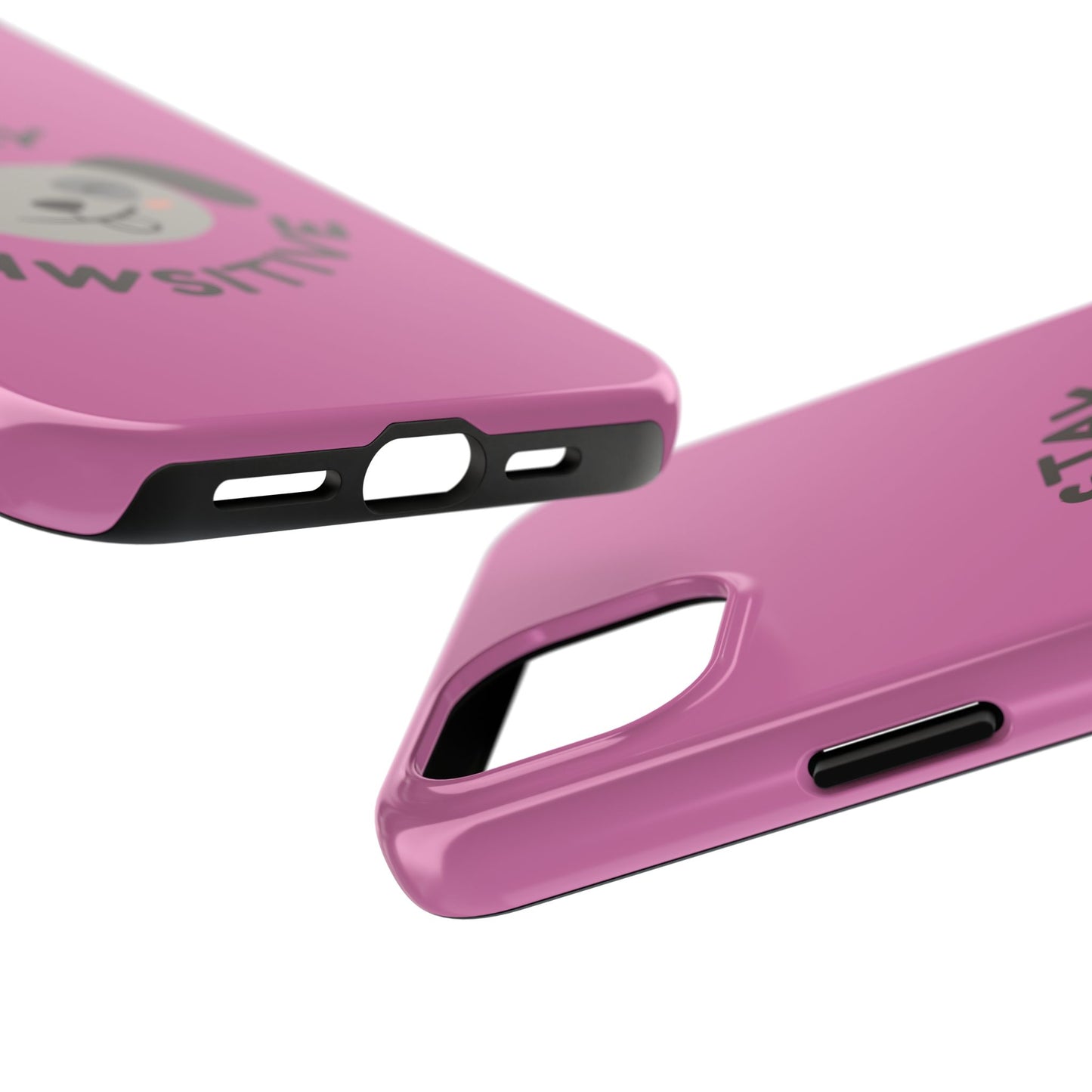 Pink Stay Pawsitive Tough Phone Case - Dog Funny Design - for iPhone