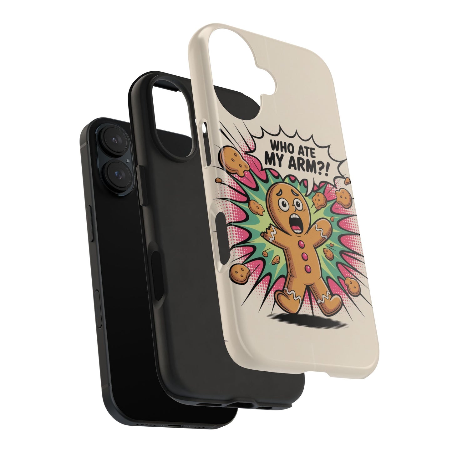 Funny Gingerbread Man Phone Case - Who Ate My Arm? Tough Protection