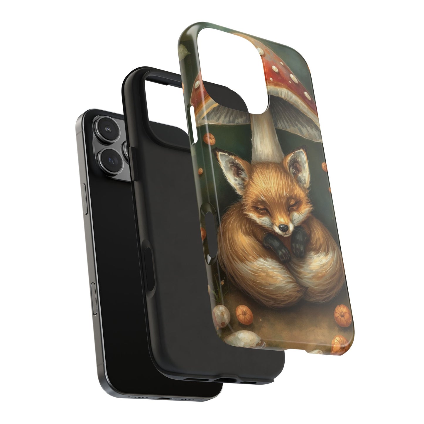 Cute Fox & Mushroom Phone Case - Tough Protective Cover