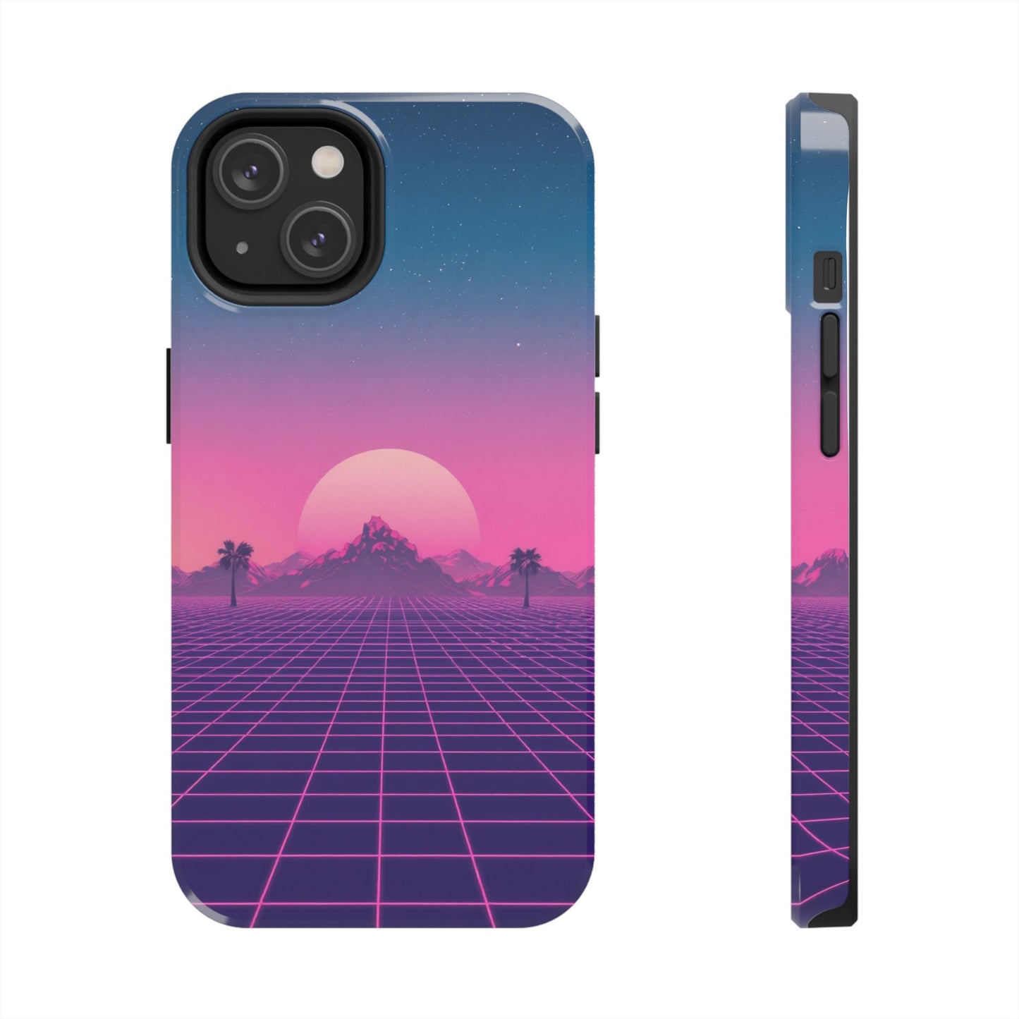 Retro Aesthetic Tough Phone Case - Vibrant Sunset Design