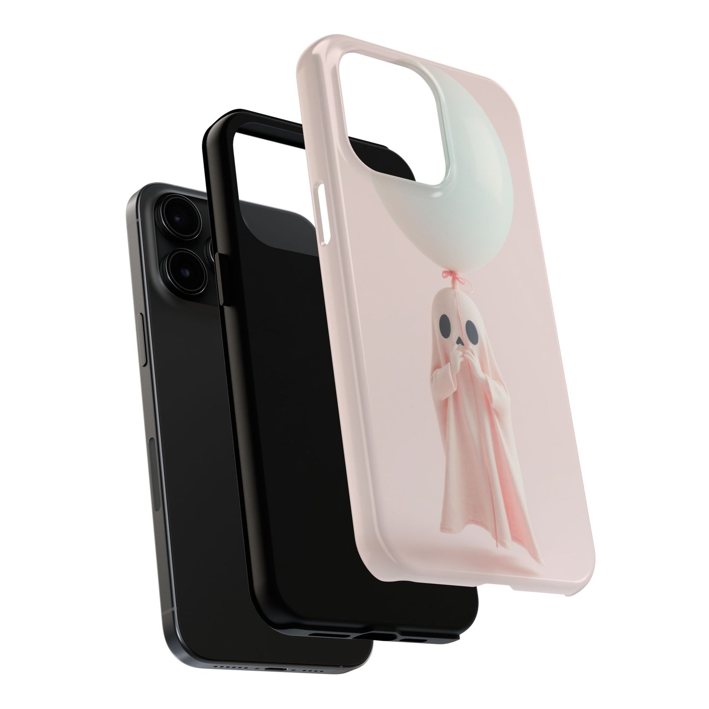 Cute Ghost Phone Case with Balloon - Tough Protection for Spooky Vibes