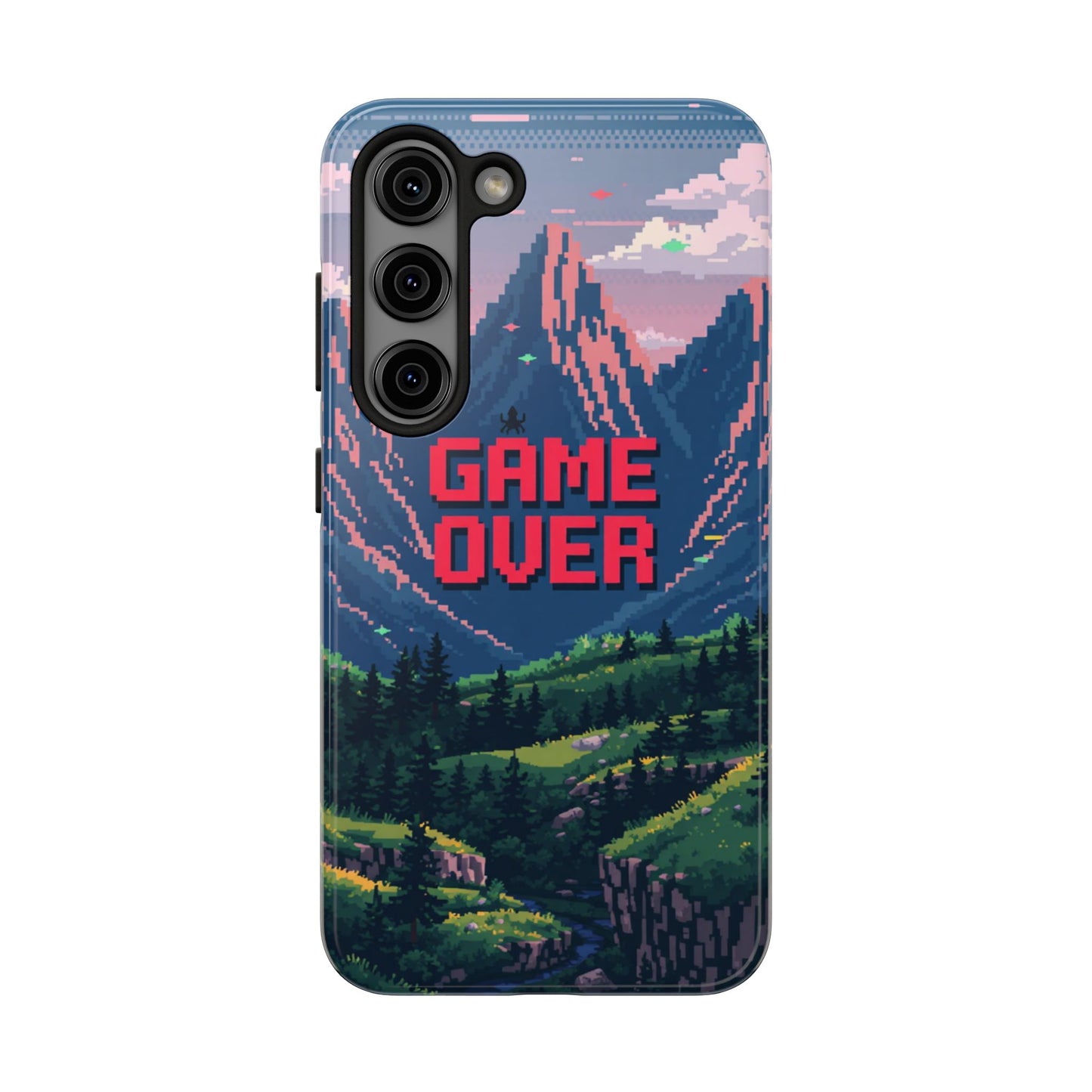 Pixel Art Tough Phone Case - 'Game Over' Design for Gamers