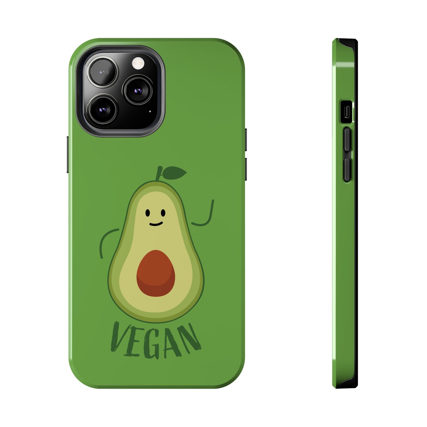 Vegan Avocado Tough Phone Case - Cute & Durable Phone Cover - for iPhone