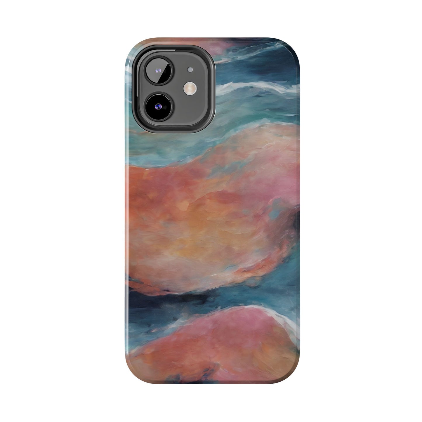 Artistic Painted Sea Tough Phone Case - Abstract Waves Design - for iPhone