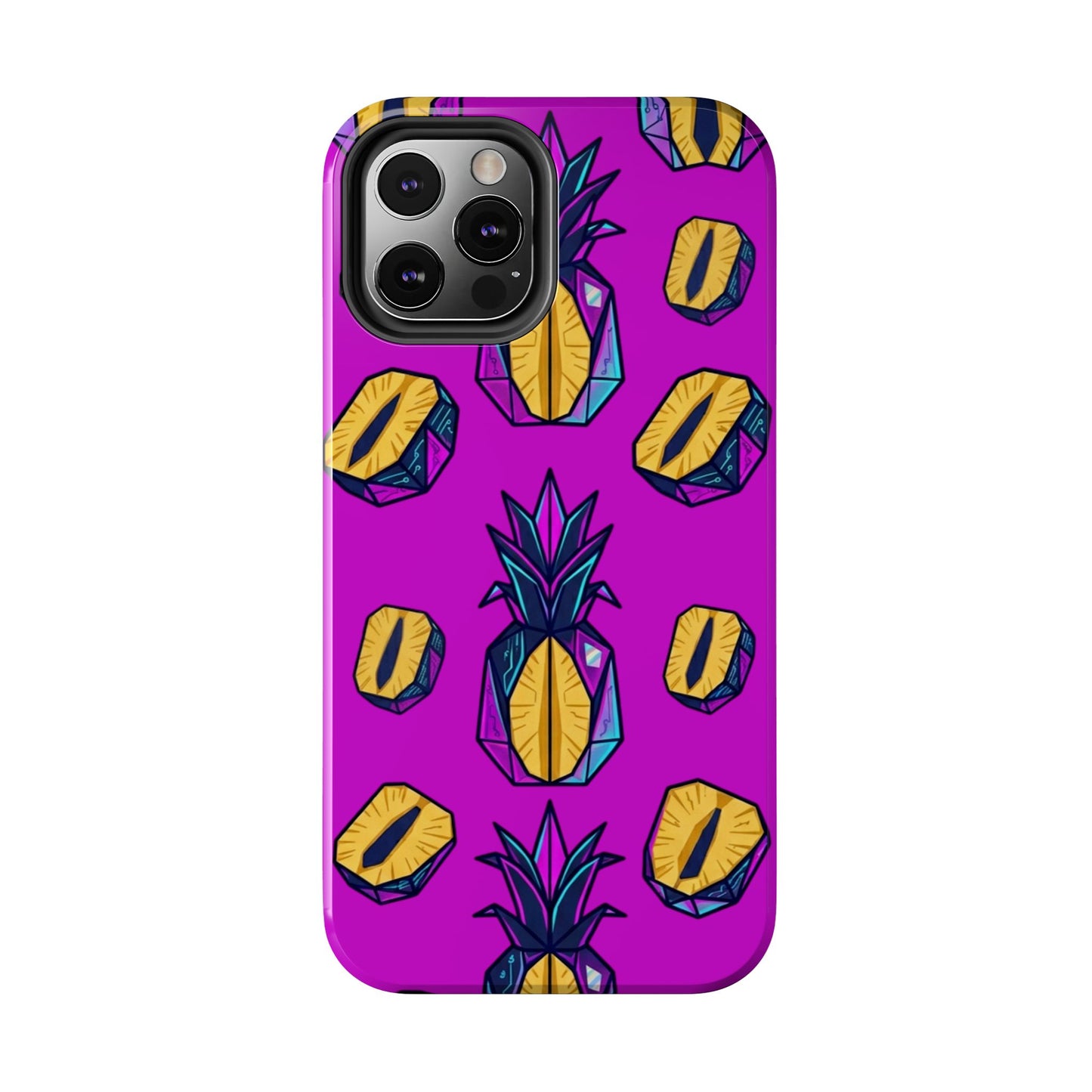 Cyberpunk Origami Pineapple iPhone Case