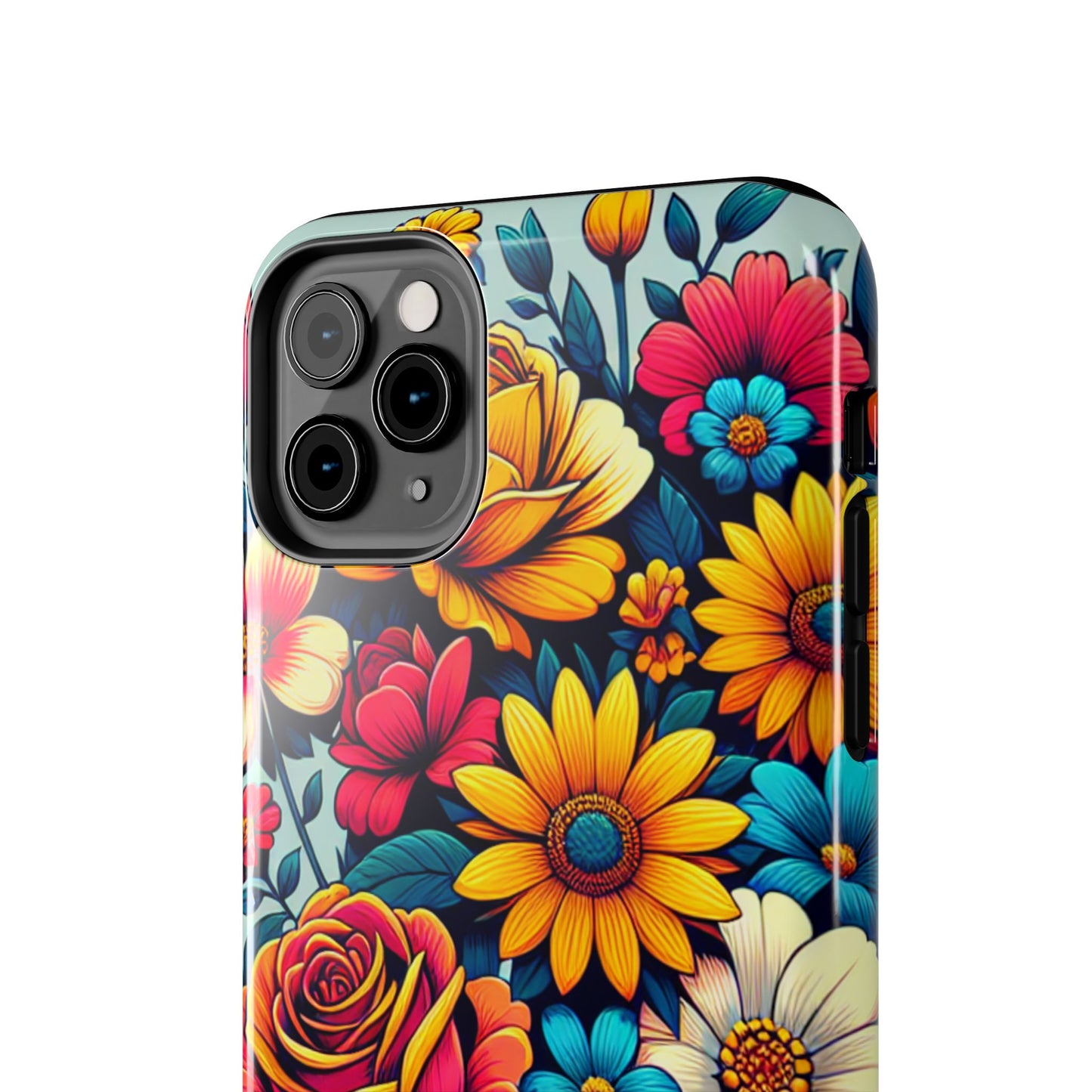 Vibrant Floral Tough Phone Case - Colorful Flower Design - for iPhone