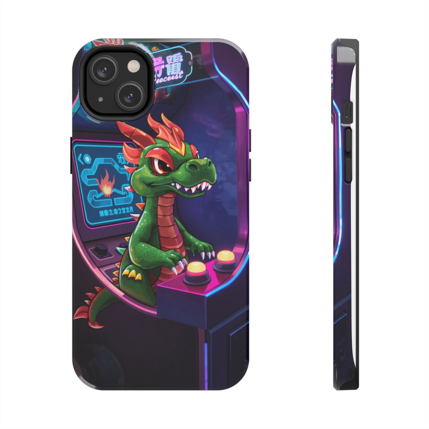 Retro Gamer Tough Phone Case with Dragon Design