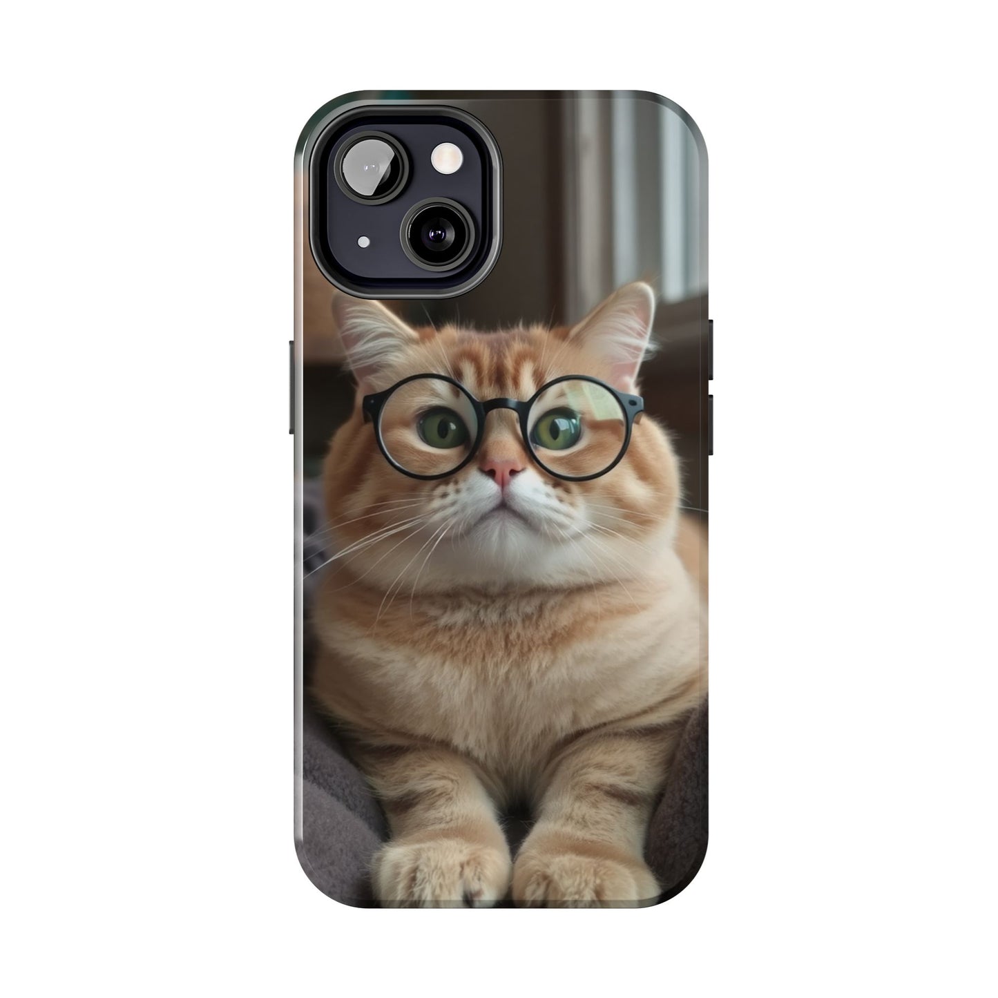 Cute Cat Glasses Tough Phone Case - Fun & Stylish Protection for Cat Lovers