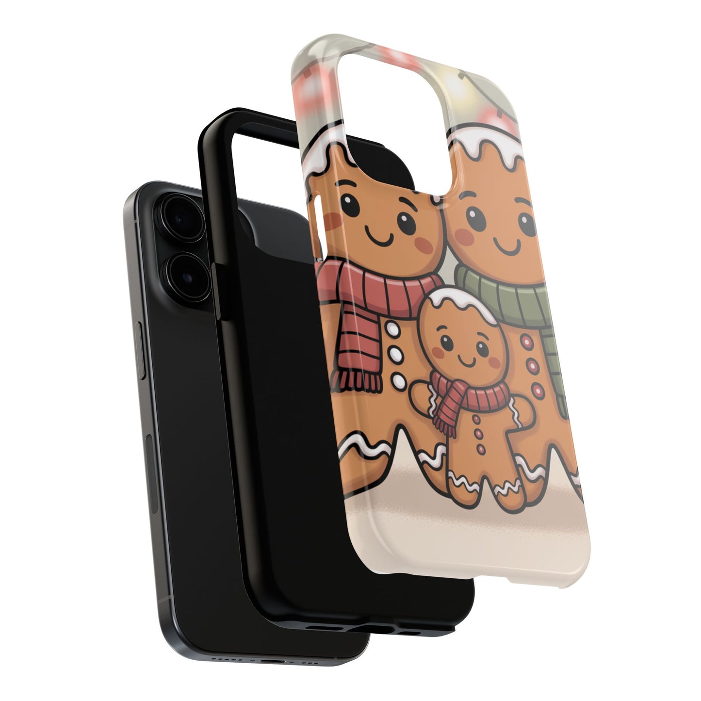 Gingerbread Cartoon Family Tough Phone Case – Festive Holiday Protection