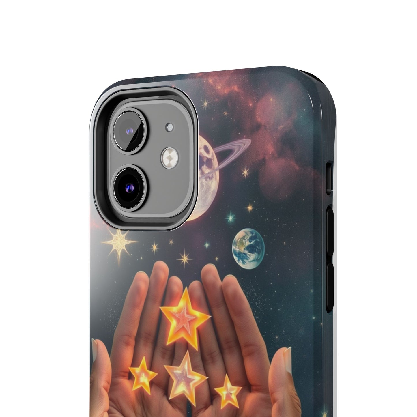 Galaxy Hands Tough Phone Case - Celestial Design for Star Lovers