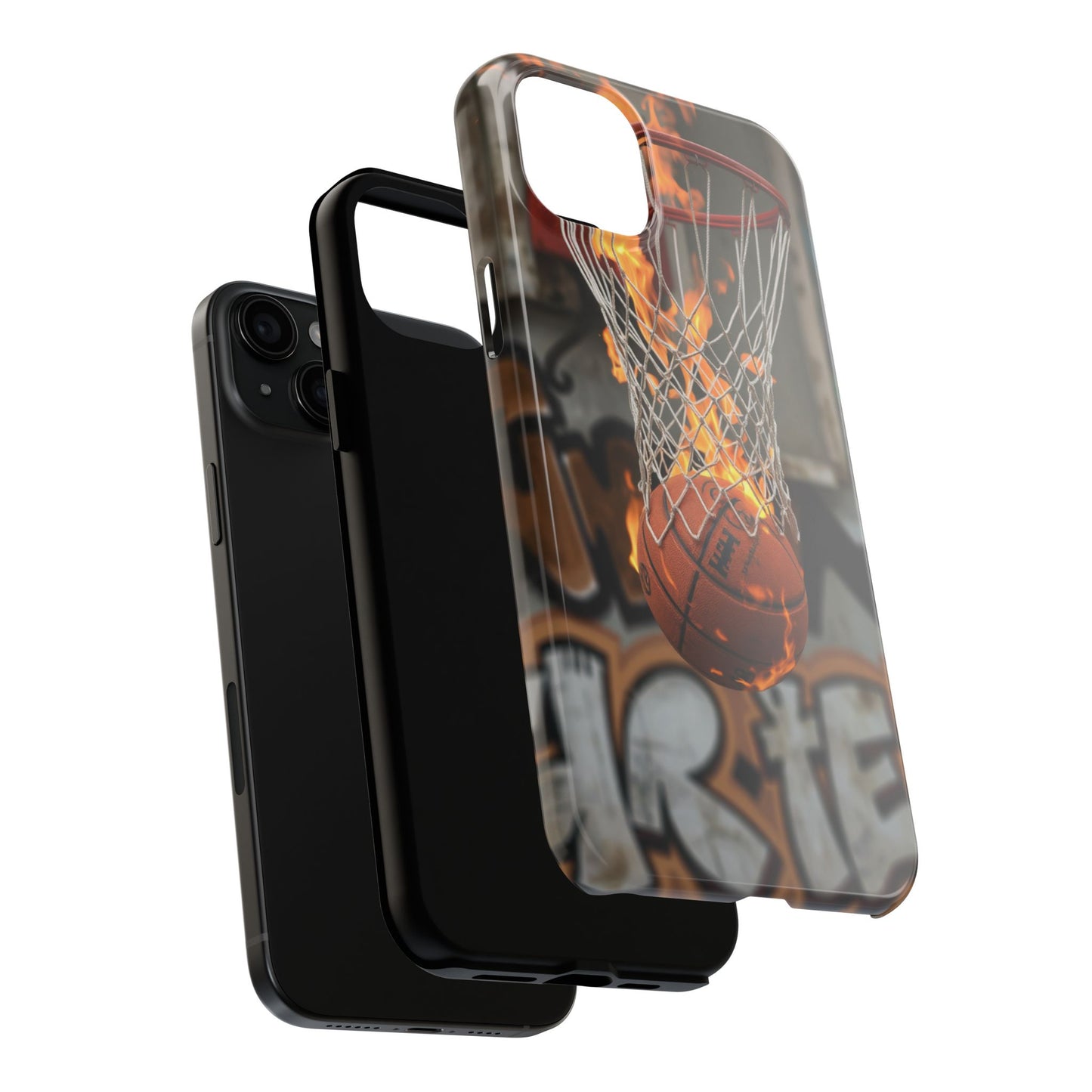 Fire Basketball Tough Phone Case - Durable Sporty Design for Athletes & Fans