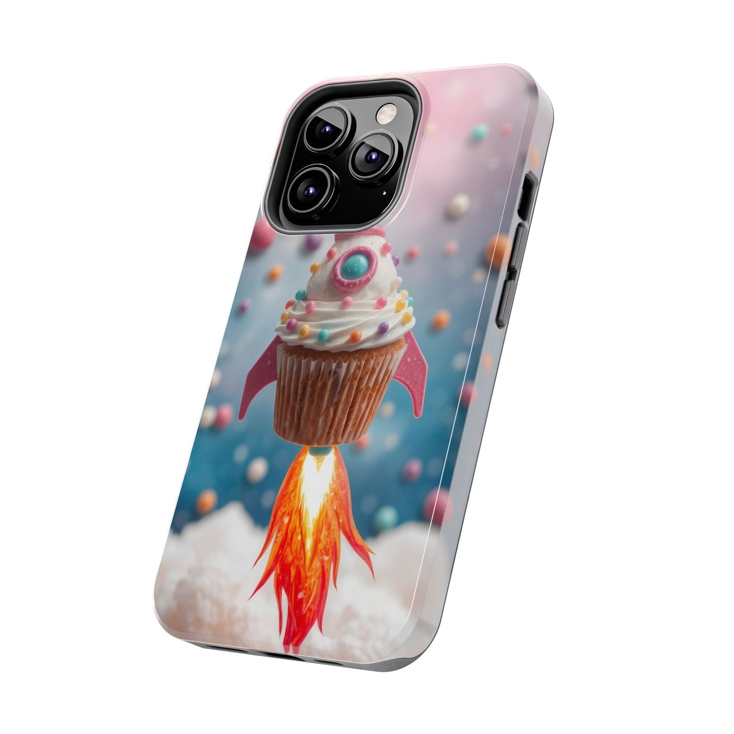 Whimsical Rocket Cupcake Phone Case - Fun Protective Case for Kids and Teens
