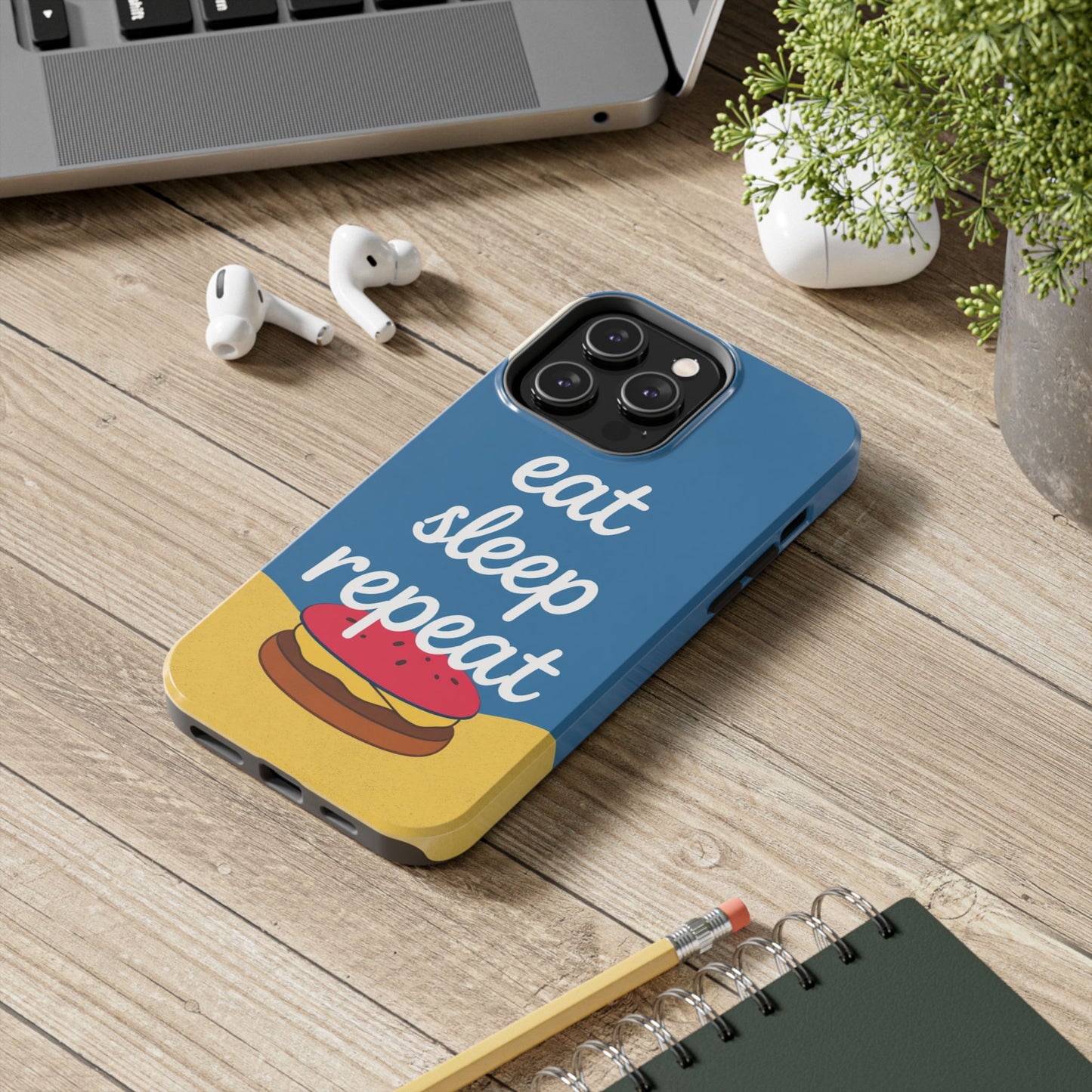 Eat, Sleep, Repeat Phone Case – Fun & Durable Tough Phone Cases for Food Lovers
