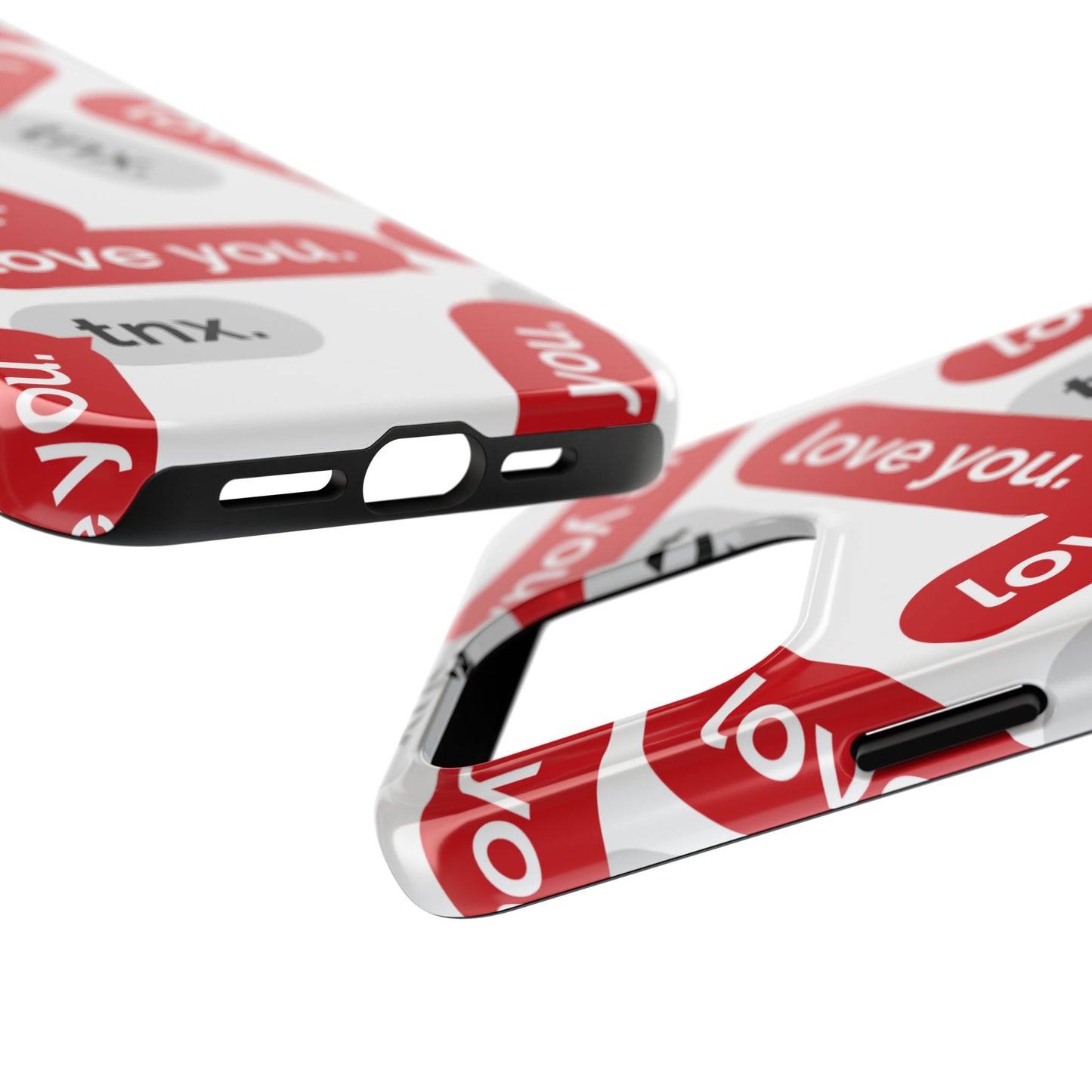 Love You&Tnx Tough Phone Case - Stylish and Protective for iPhone