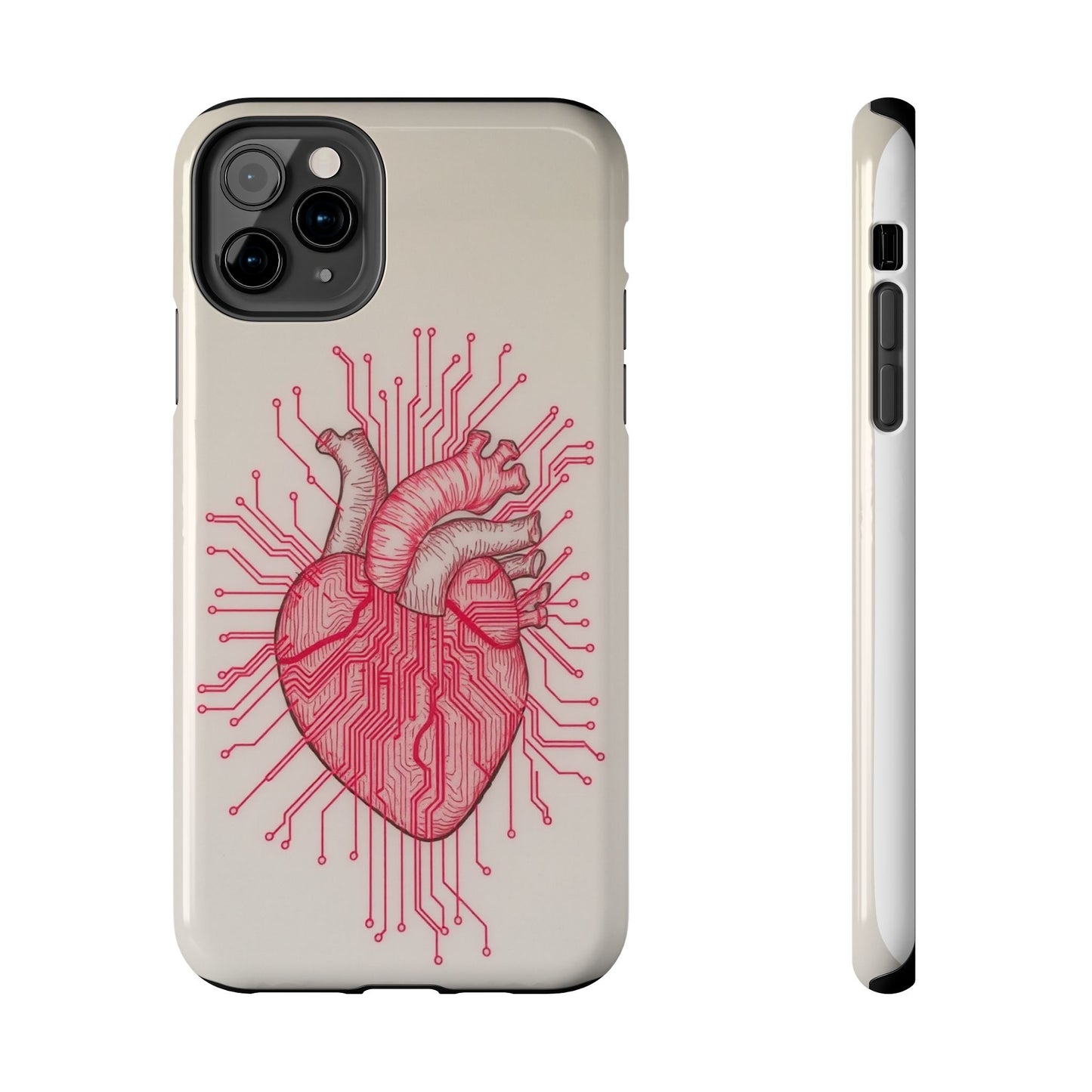 Heart Circuit Tough Phone Case – Unique Tech-Inspired Design for Tech Lovers