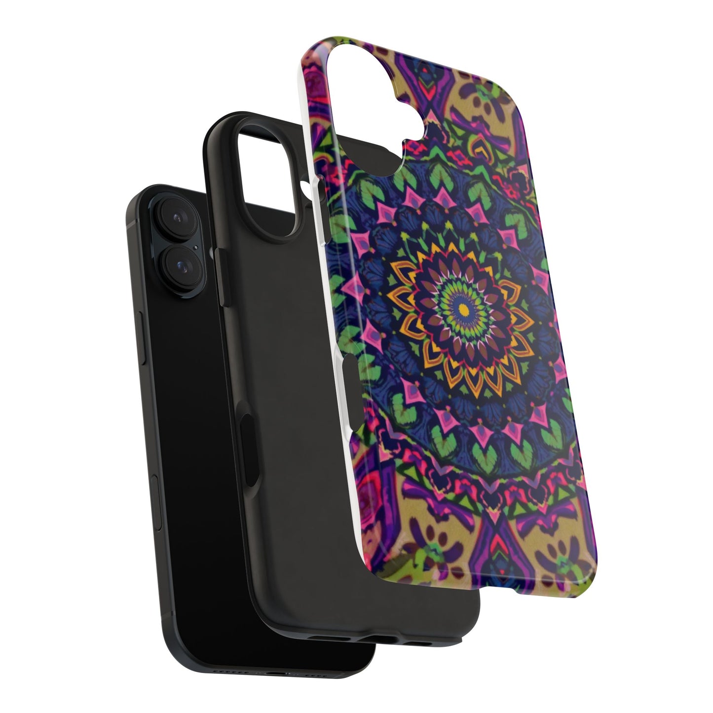 Vibrant Mandala Tough Phone Case - Colorful, Purple Fusion, Durable Protection for Your Device - for iPhone