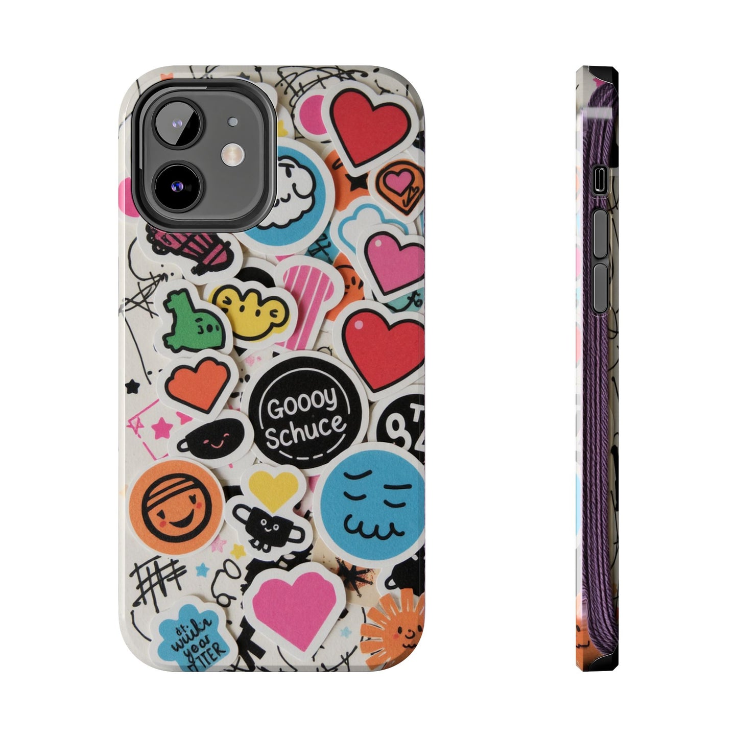 Colorful Stickers Phone Case - Fun & Trendy Tough Phone Cases