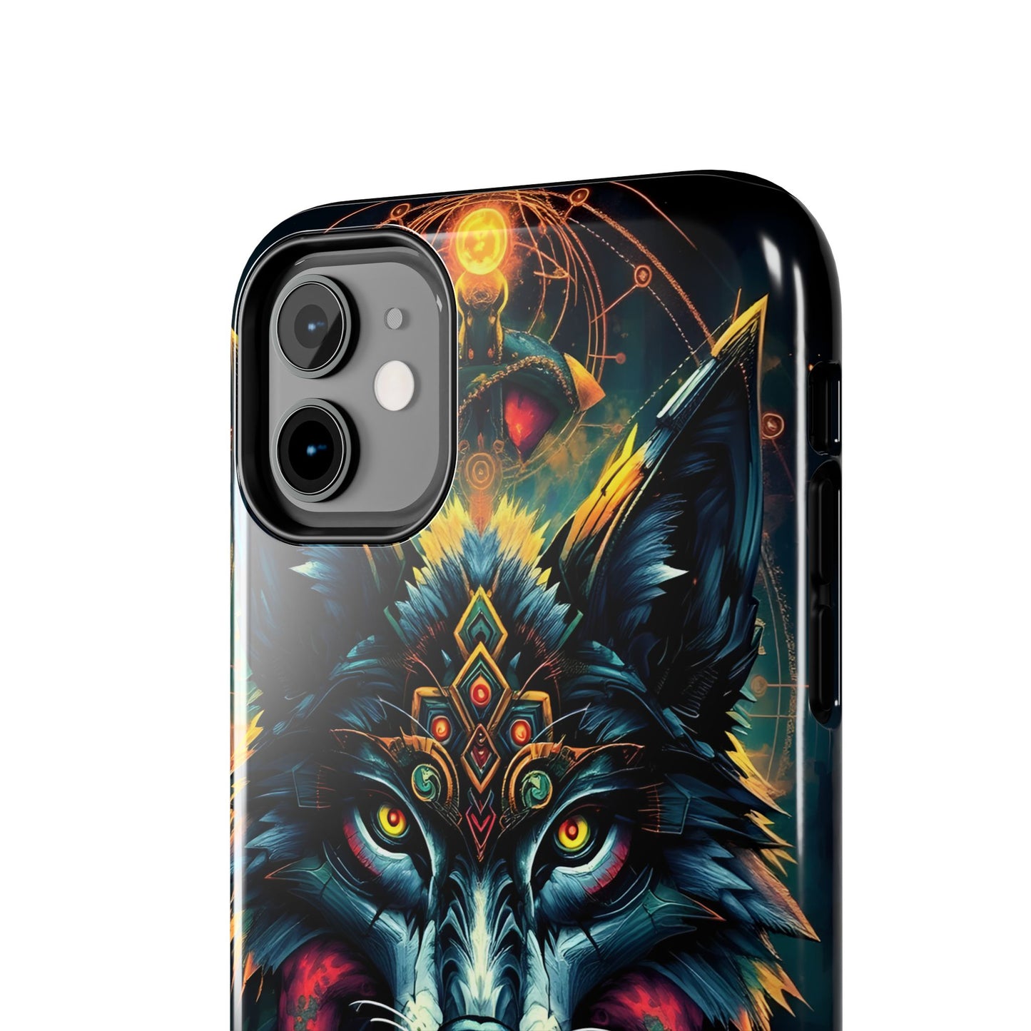 Vibrant Mystical Wolf Art Tough Phone Case - Durable & Unique Design for Animal Lovers - for iPhone