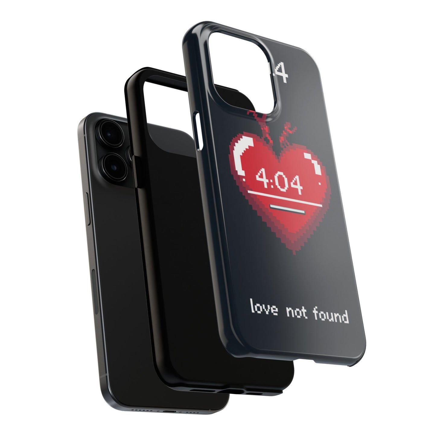 Vintage Pixel Heart Tough Phone Case - "404 Love Not Found" Design