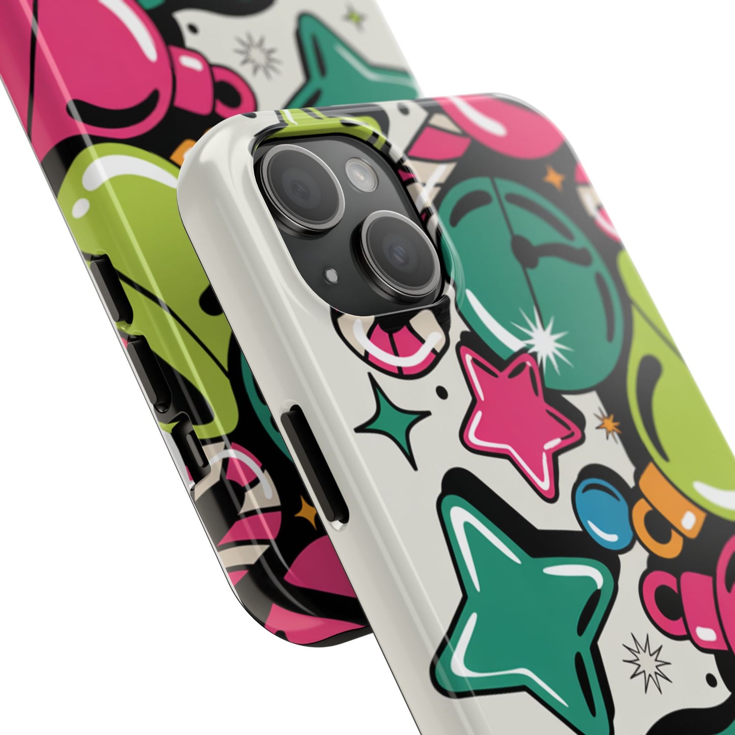 Retro 90's Colorful Bell Pattern Tough Phone Case for iPhones