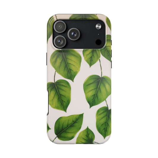 Tough Phone Cases with Green Leaf Design | Eco-Friendly Protection for Nature Lovers