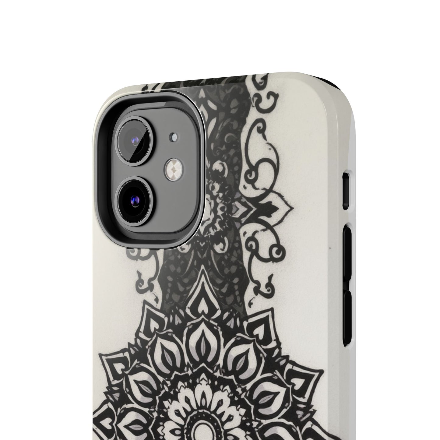 Stylish Tough Phone Cases with Dark Mandala Design - Durable and Unique Protection - for iPhone