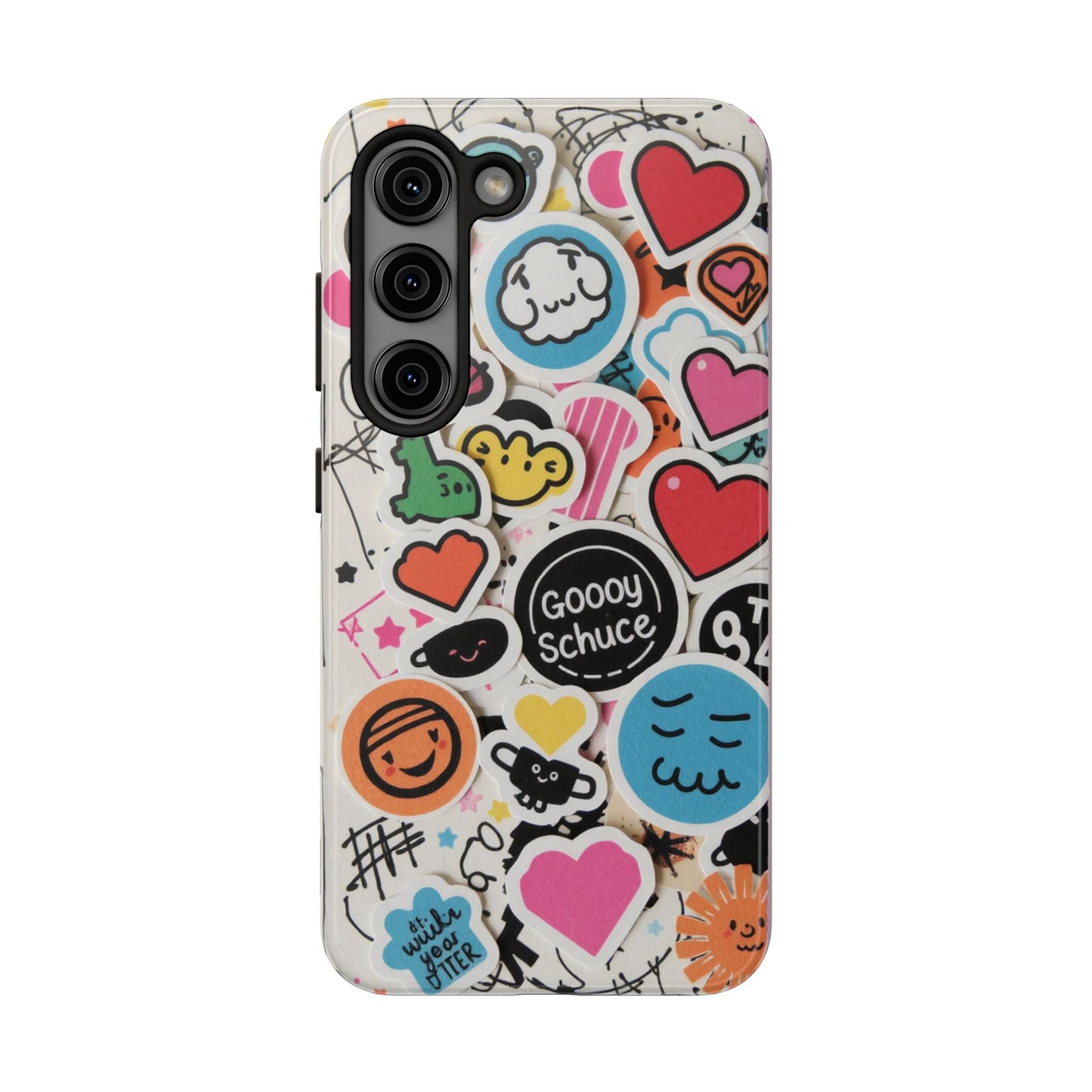 Colorful Stickers Phone Case - Fun & Trendy Tough Phone Cases