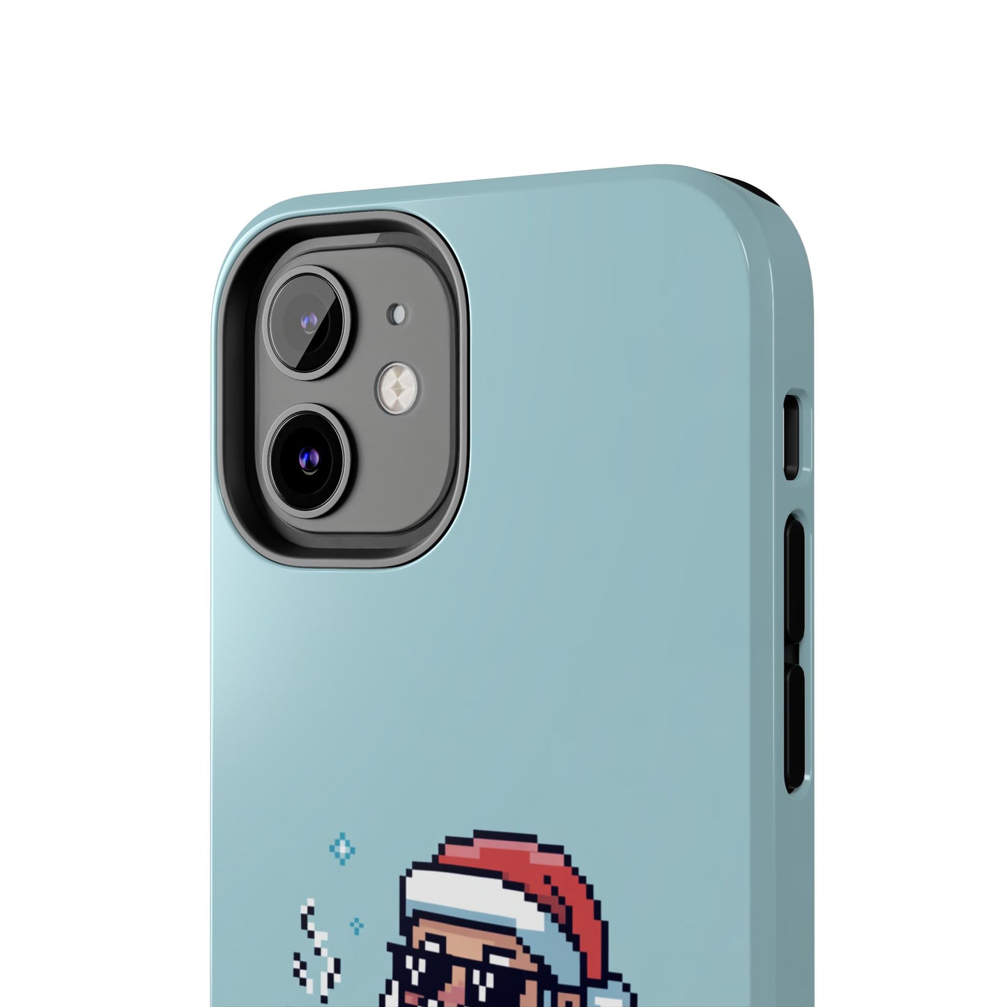 Pixel Art Santa Claus iPhone Case - Festive Tough Case with 'Be Good' Design