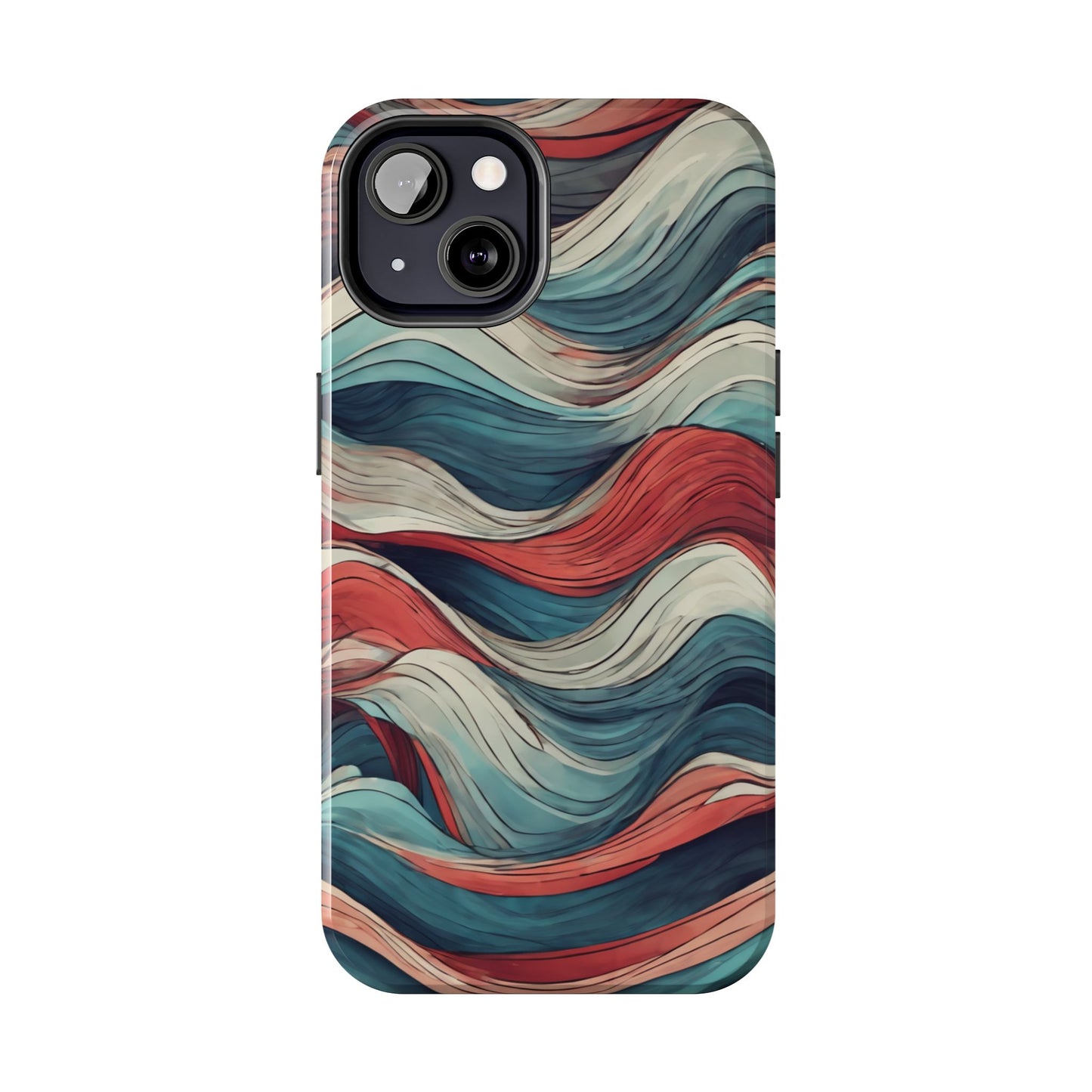 Abstract Waves Tough Phone Case - Stylish & Durable Phone Protection - for iPhone