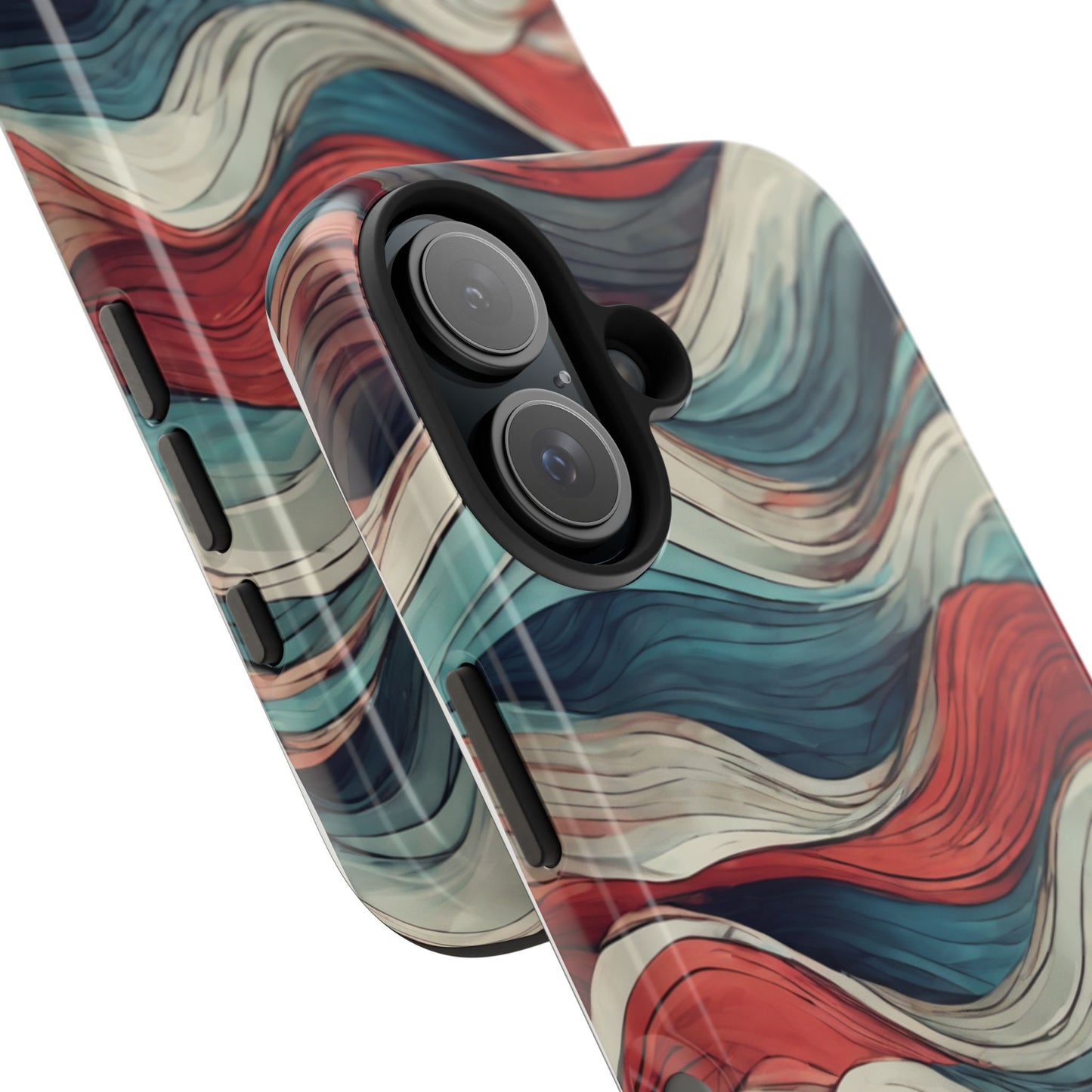 Abstract Waves Tough Phone Case - Stylish & Durable Phone Protection - for iPhone