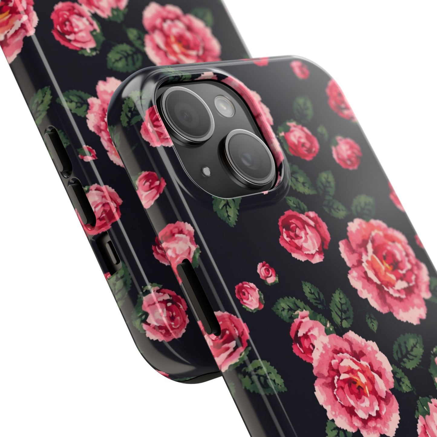 Pixelated Floral Tough Phone Case - Elegant Rose Design for Protection & Style - for iPhone