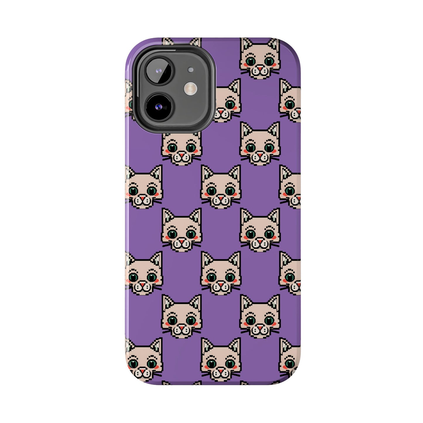 Cute Pixel Cat Tough Phone Case – Fun and Durable Protection for Cat Lovers - for iPhone