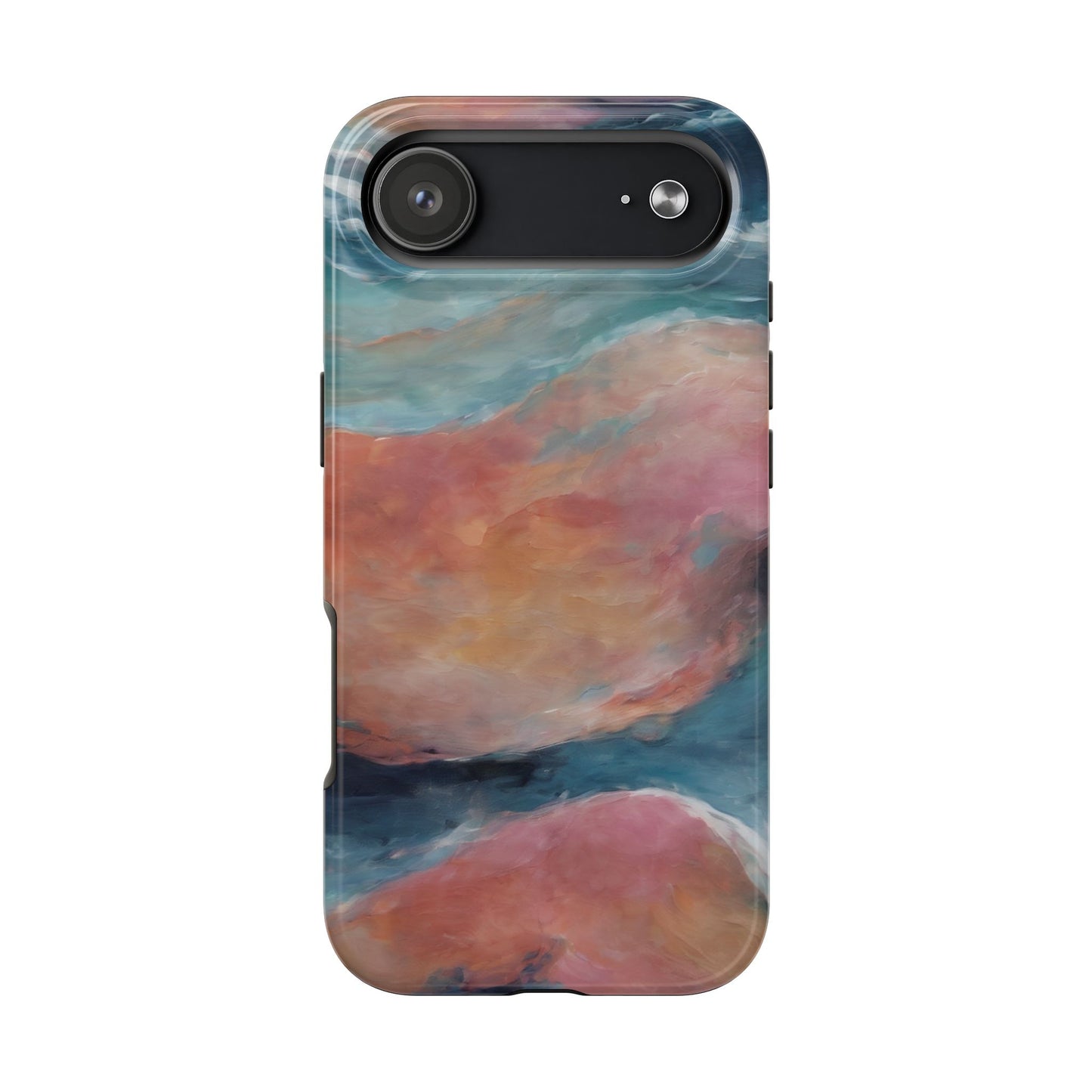 Artistic Painted Sea Tough Phone Case - Abstract Waves Design - for iPhone