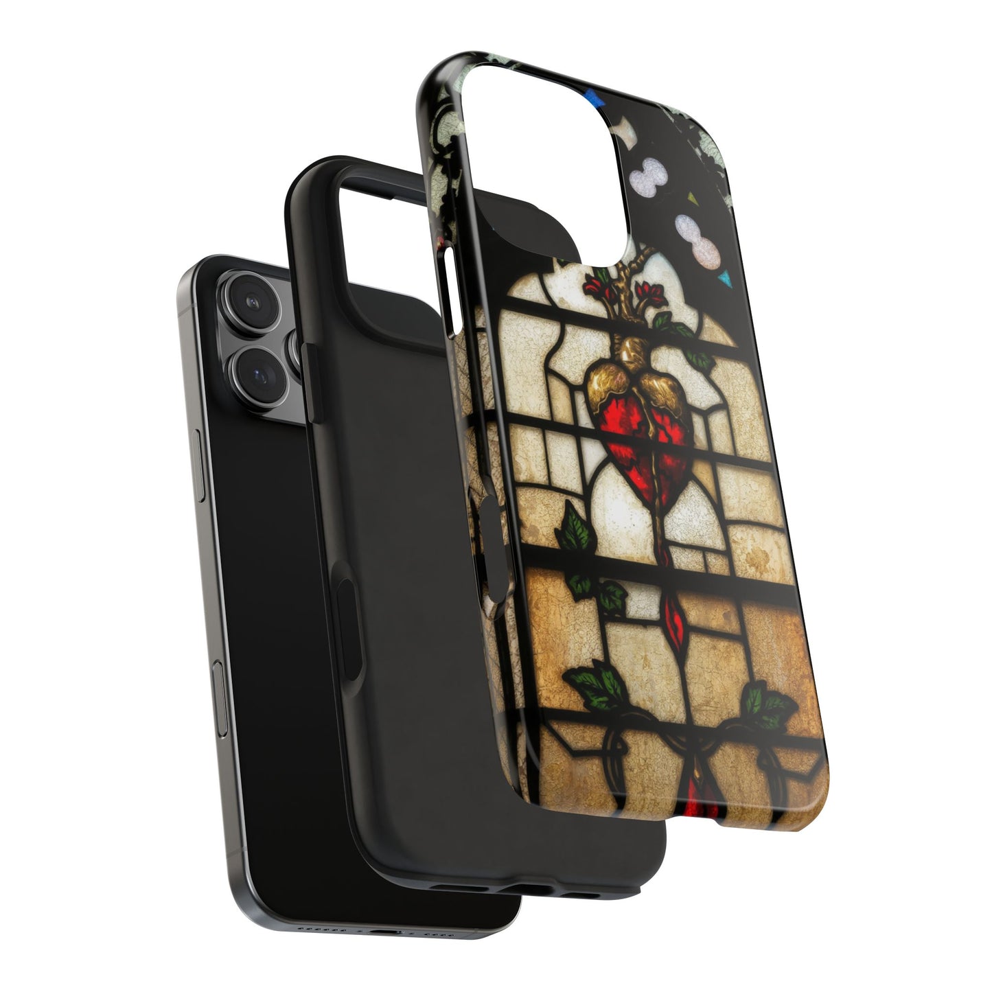 Stained Glass Heart Tough Phone Case - Unique Design for Protection & Style