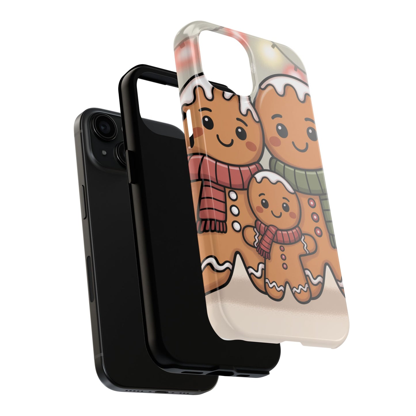 Gingerbread Cartoon Family Tough Phone Case – Festive Holiday Protection
