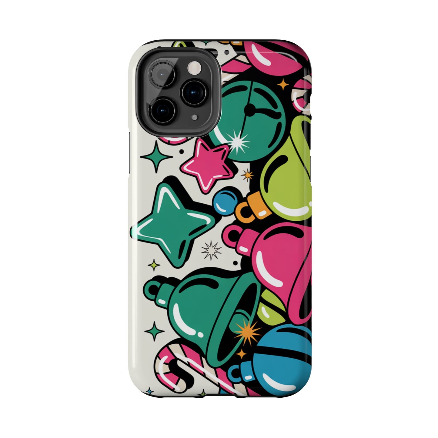 Retro 90's Colorful Bell Pattern Tough Phone Case for iPhones