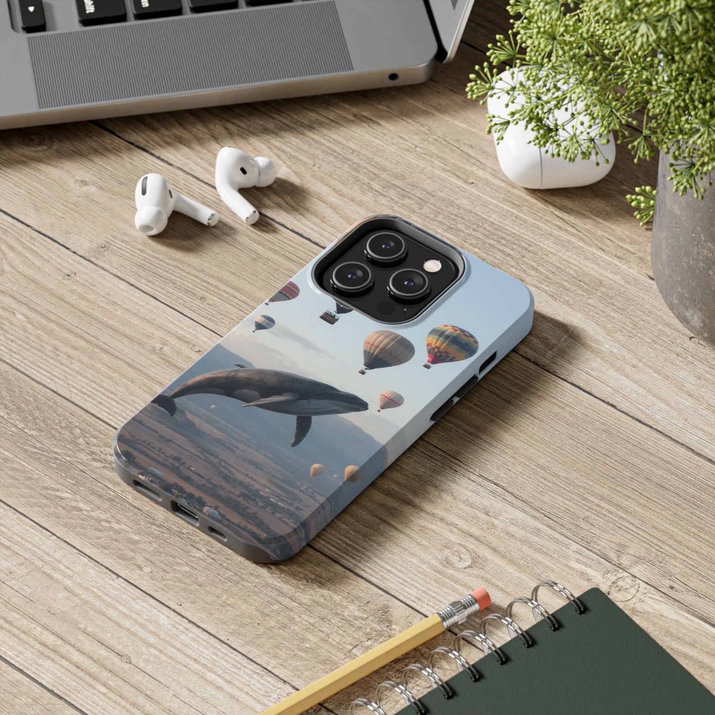 Whale Hot Air Balloon Tough Phone Case - Adventure & Nature Lovers