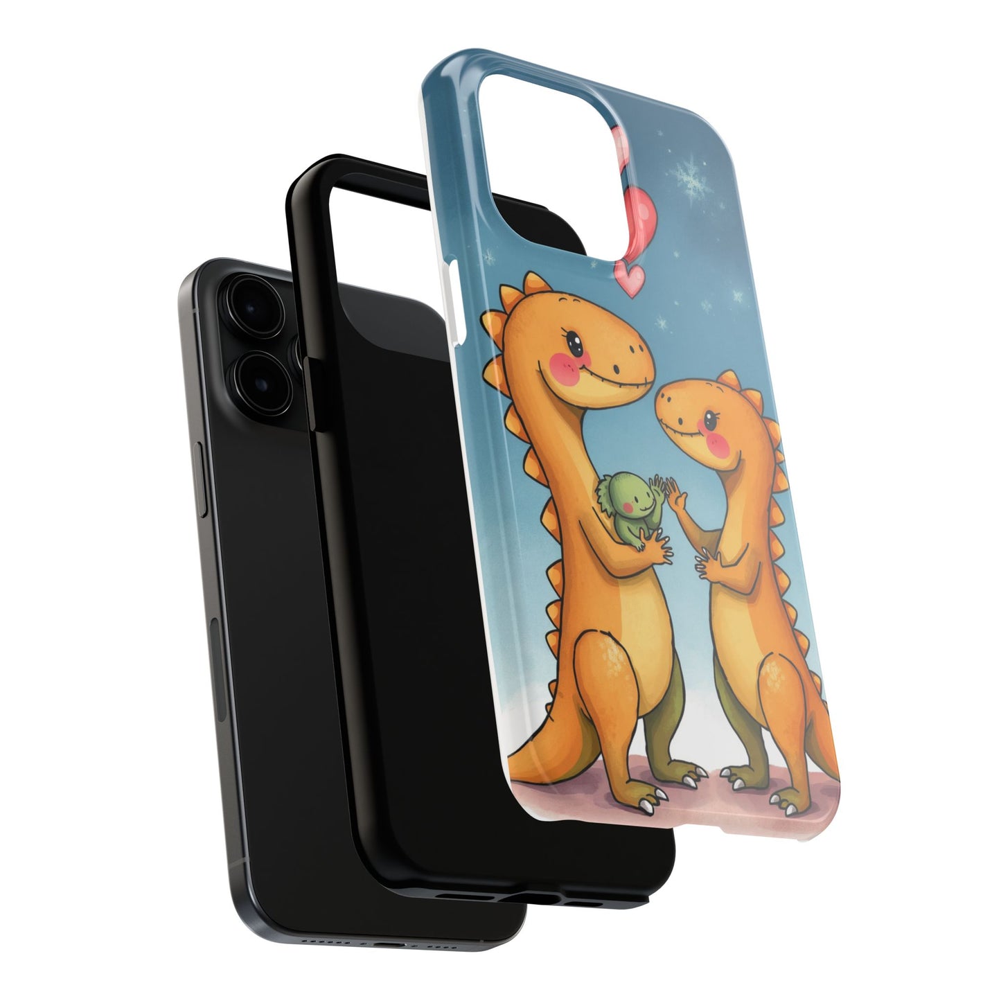 Dino Love Tough Phone Case - Cute & Durable Design for Kids & Parents