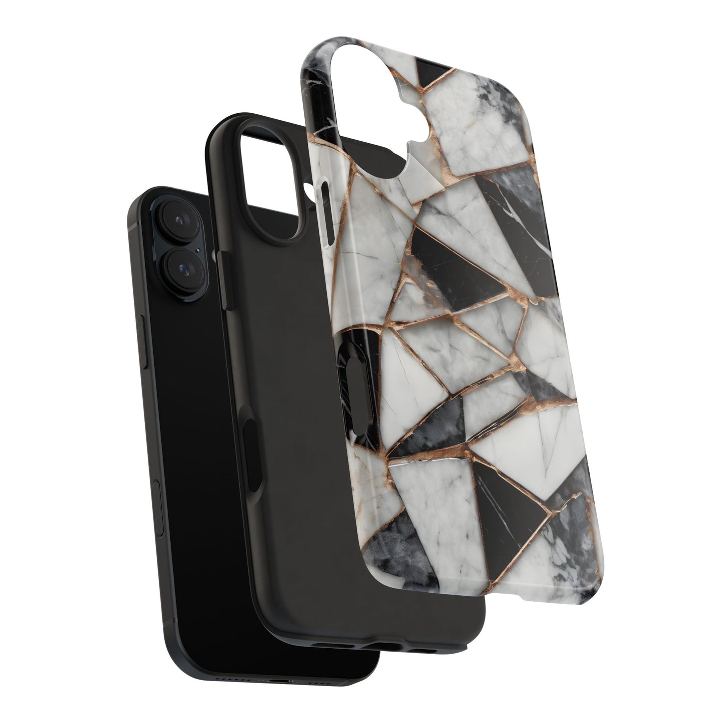 Elegant Marble Tough Phone Case - Stylish Protection for iPhone